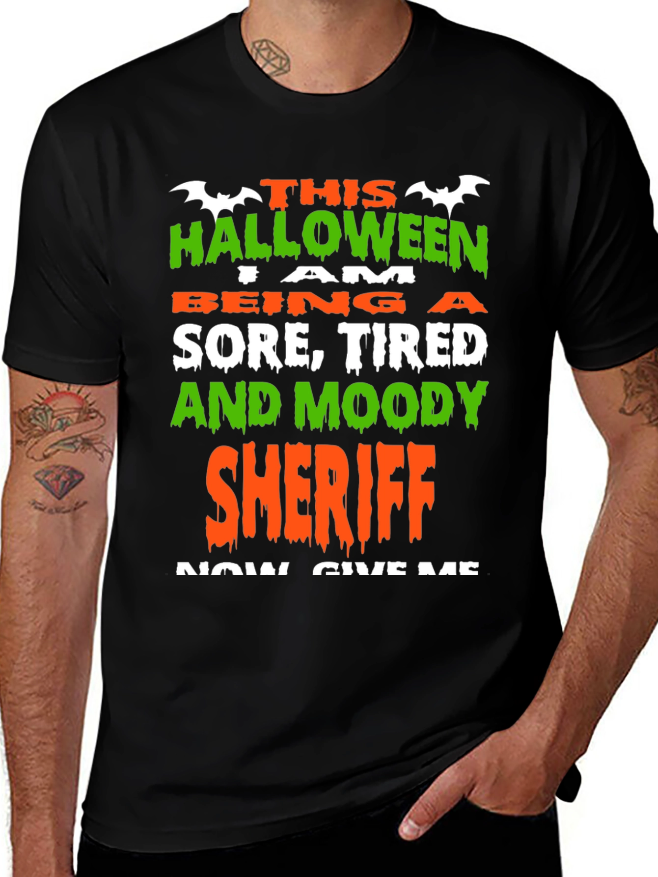 Halloween Sore Tired Moody Sheriff T-Shirt