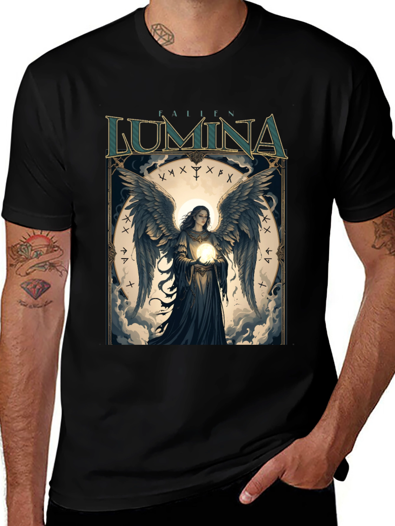 Variant 28 of Lumina Angel Graphic Tee - Black