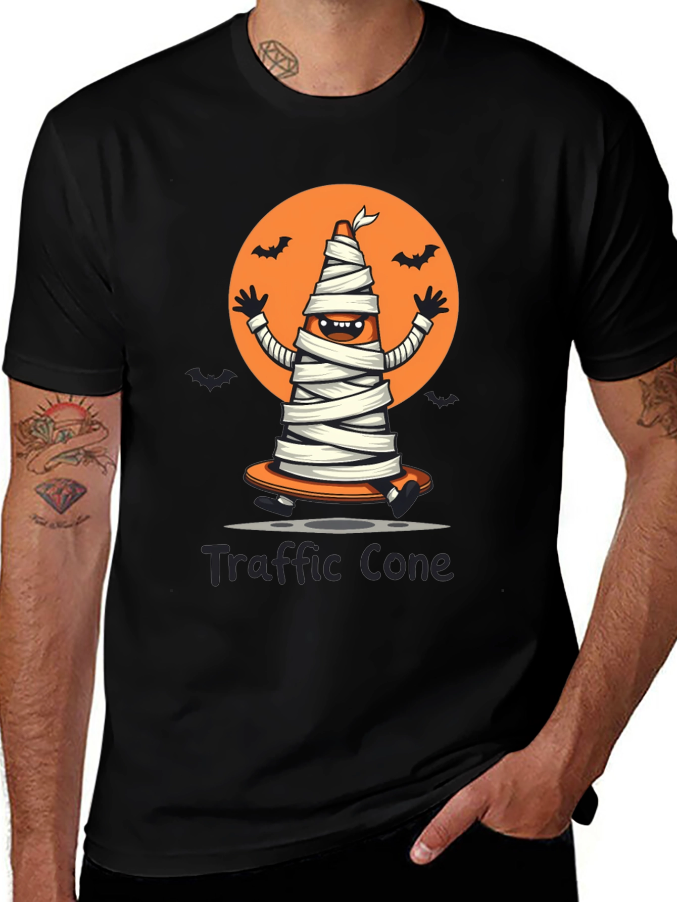 Halloween Traffic Cone Mummy T-Shirt