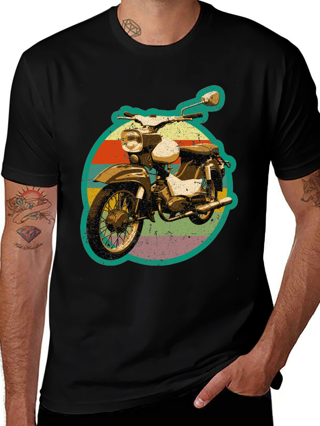 Variant 10 of Retro Motorcycle Graphic Tee - Black Unisex T-Shirt