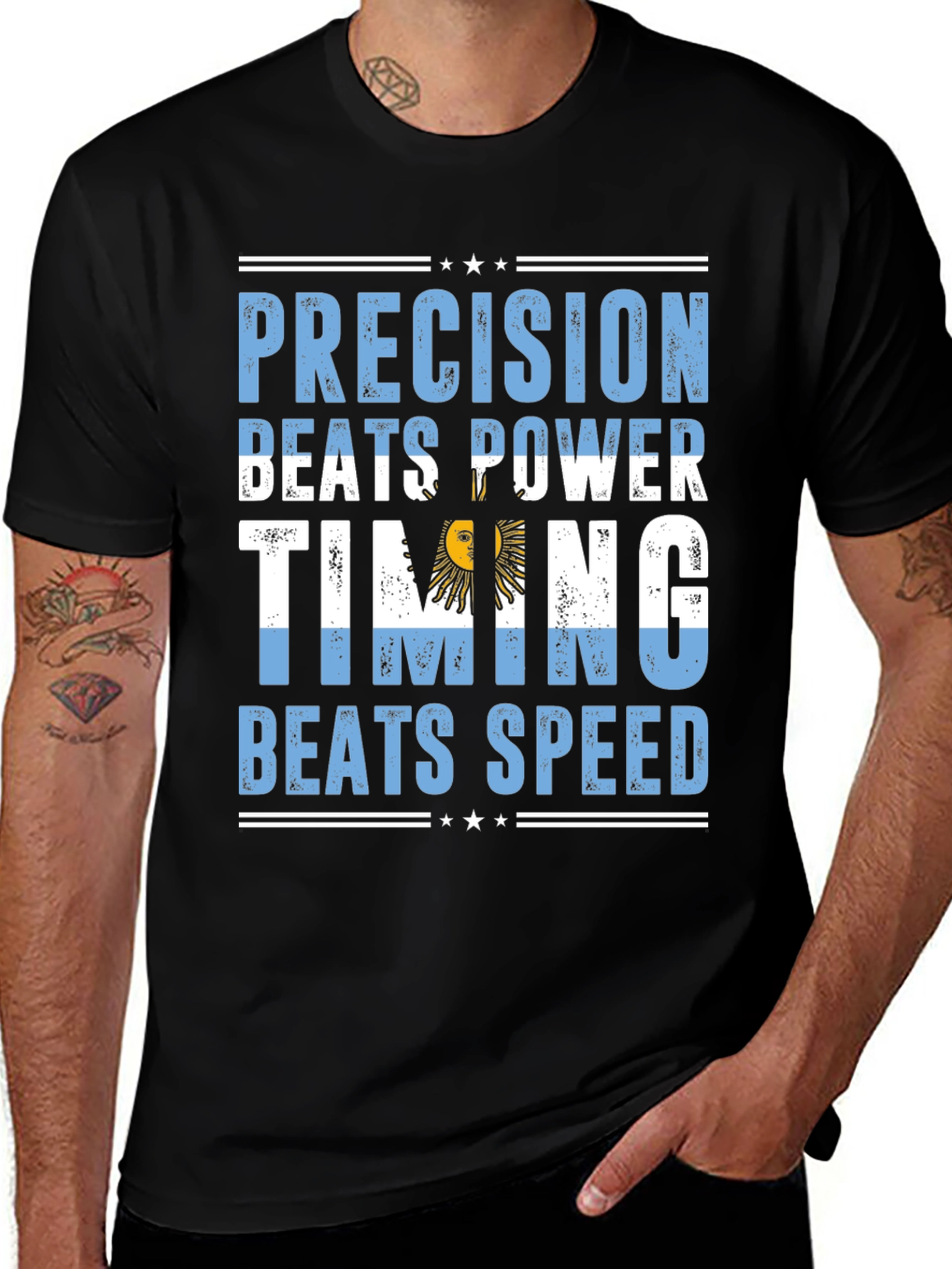 Variant 2 of Argentina Precision Beats Power Timing Beats Speed T-Shirt