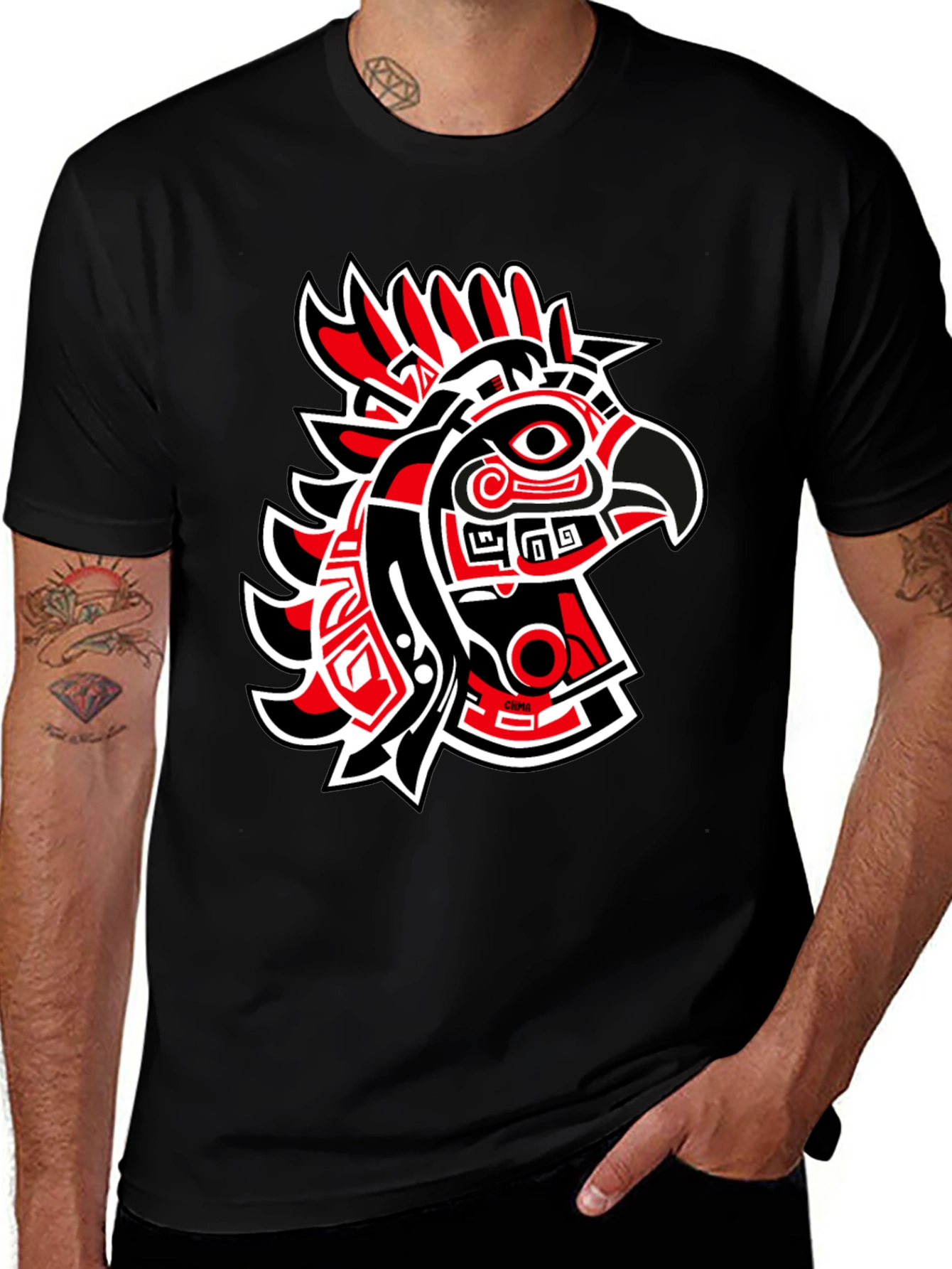 Variant 16 of Red & Black Eagle Graphic Tee