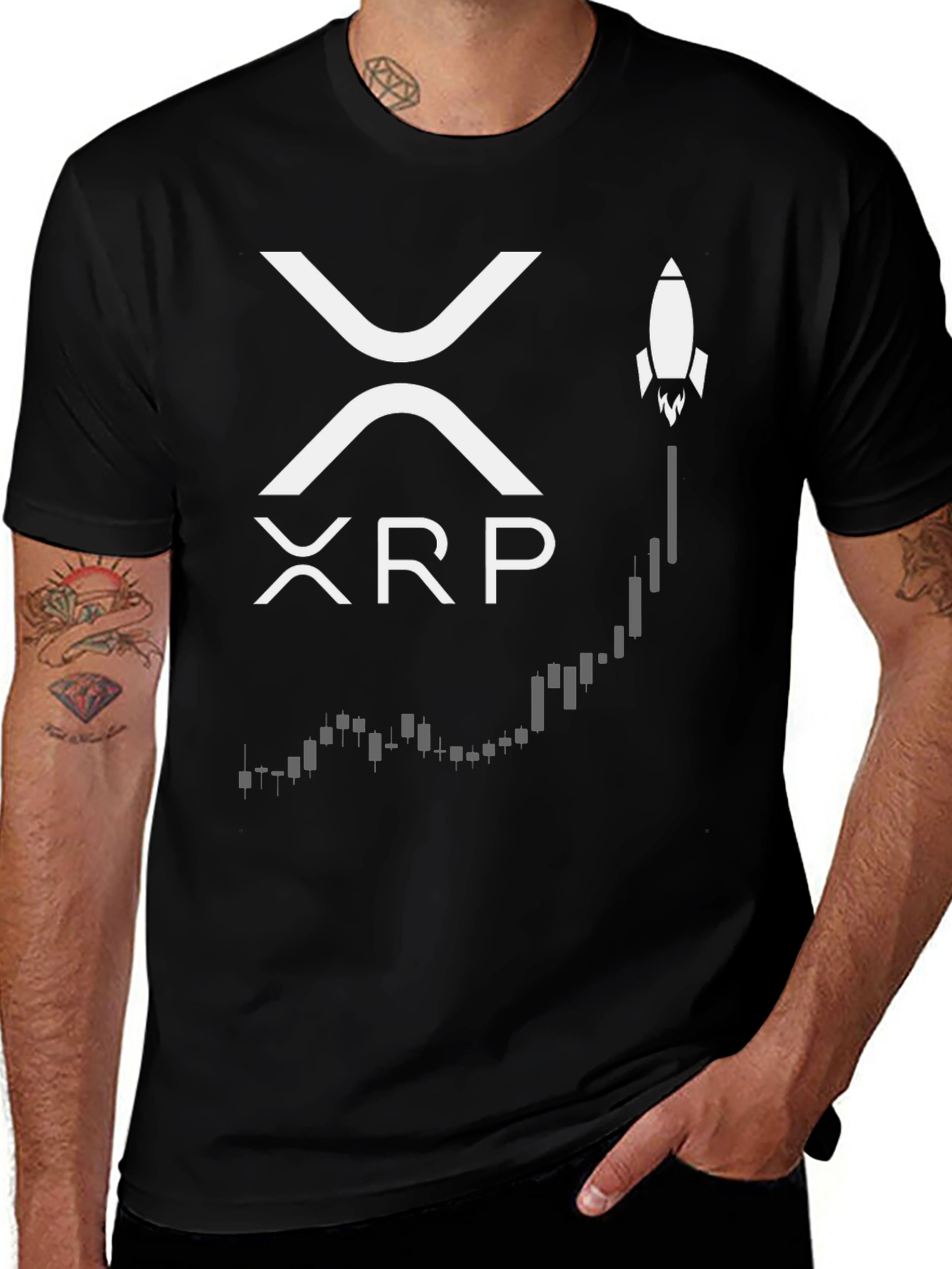Variant 7 of Ripple XRP Crypto Rocket T-Shirt