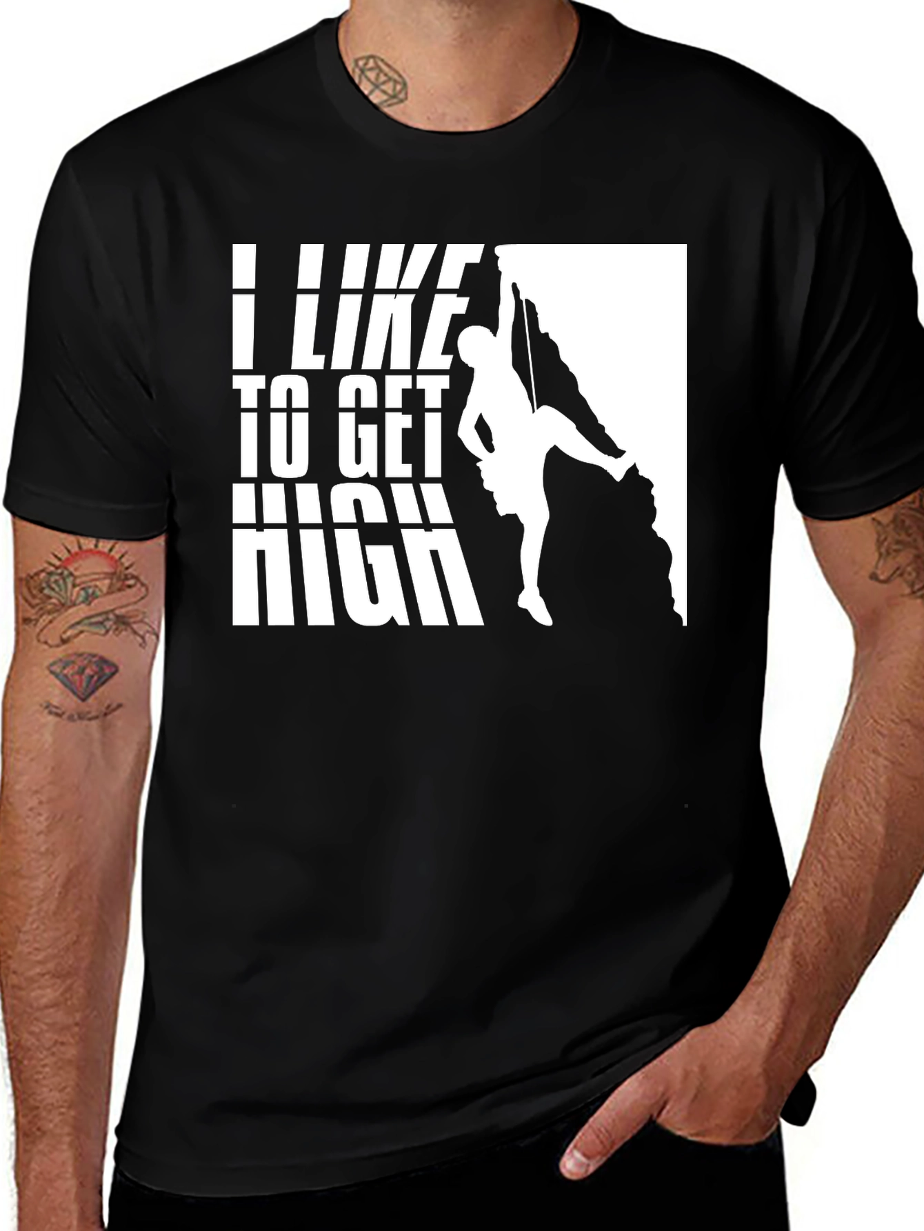 Variant 24 of I Like To Get High Climbing Graphic T-Shirt