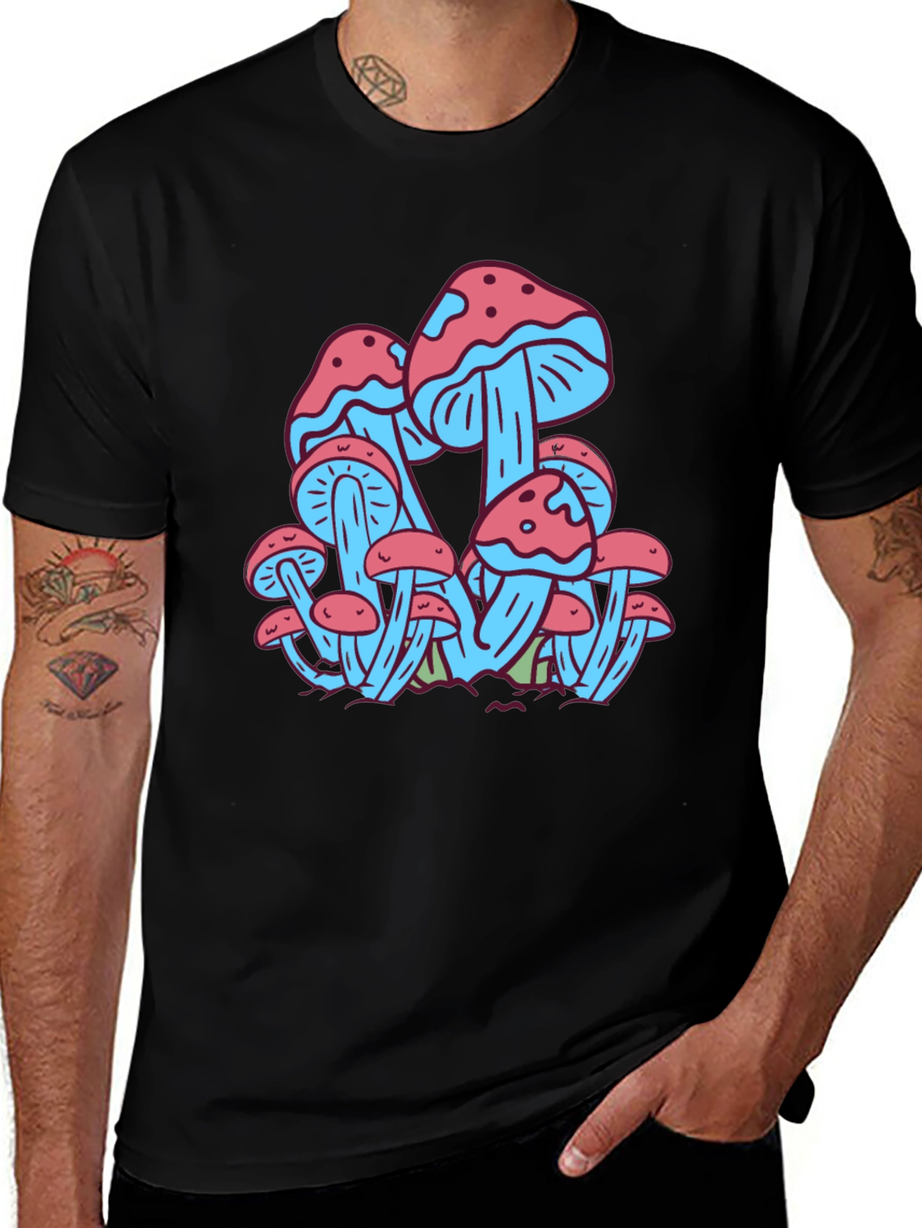 Variant 28 of Mushroom Print Tee - Funky Graphic T-Shirt