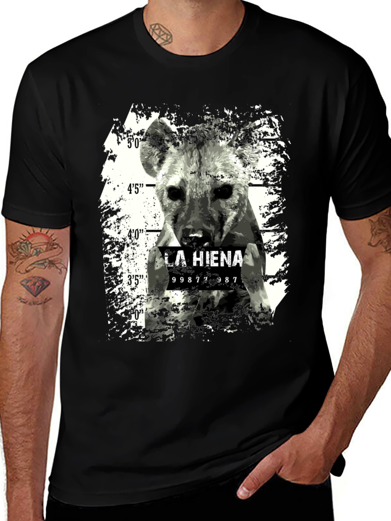 Variant 20 of Hyena Mugshot T-Shirt - Funny Animal Graphic Tee