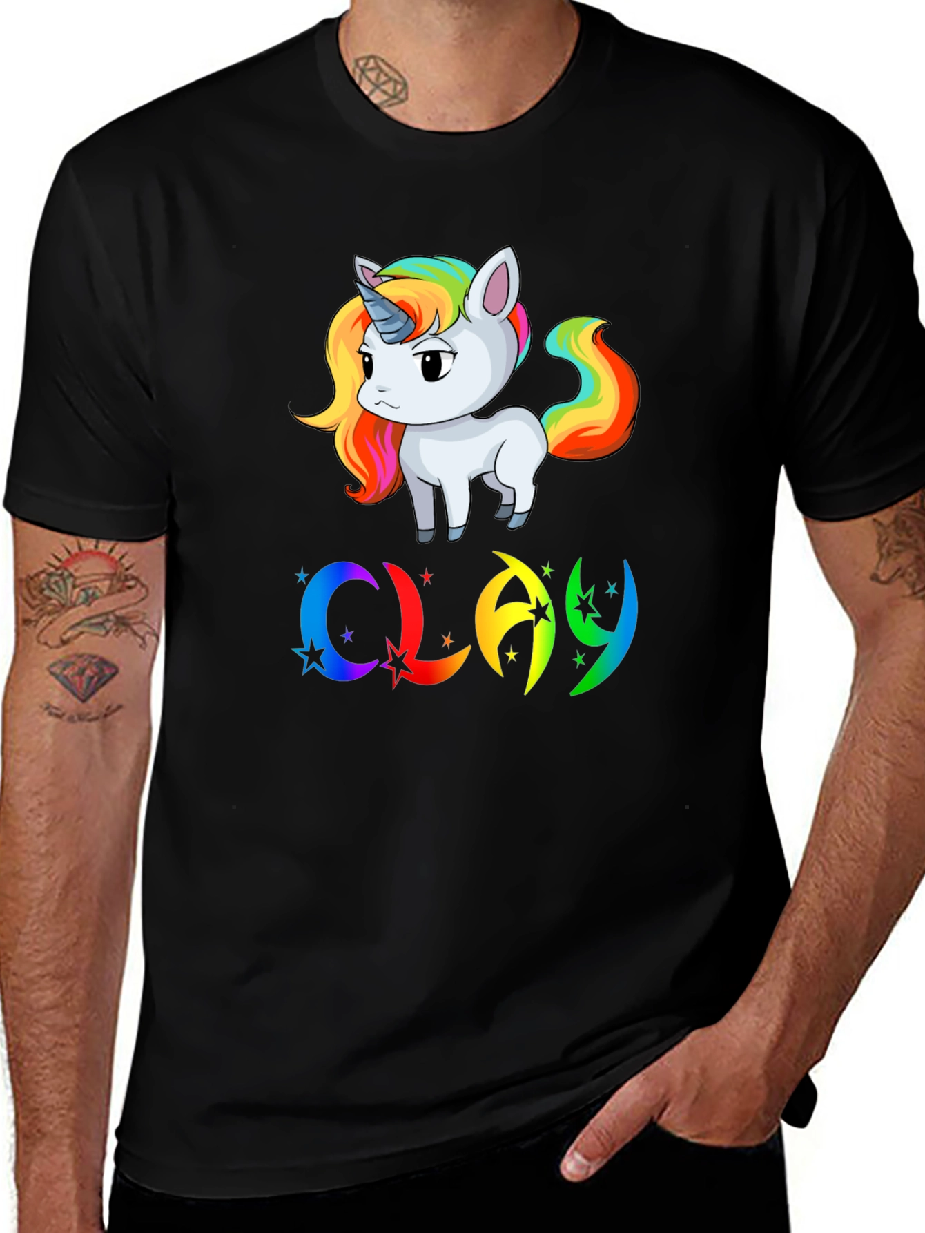 Rainbow Unicorn CLAY Graphic T-Shirt