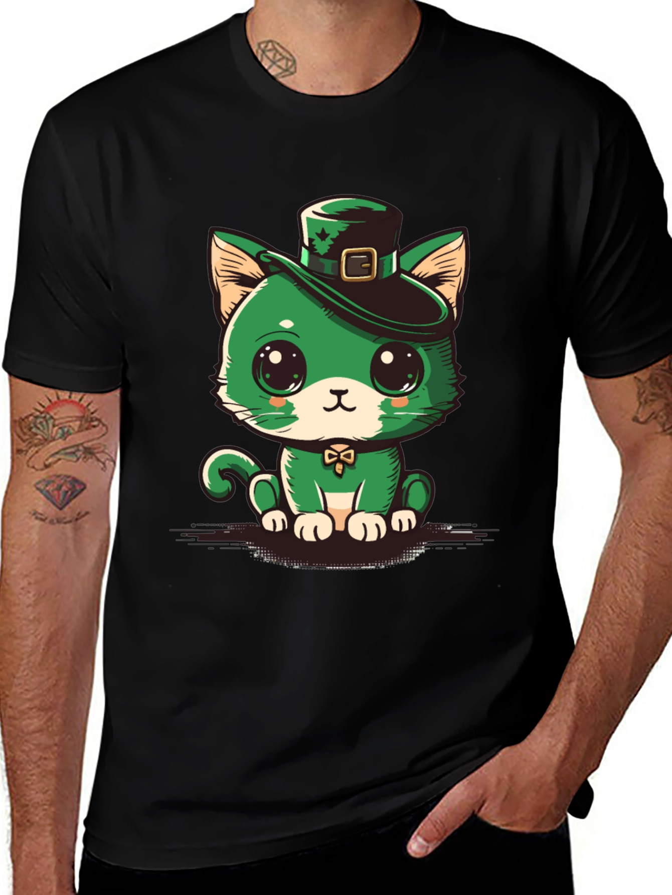 Variant 6 of Lucky Green Cat St. Patrick's Day T-Shirt
