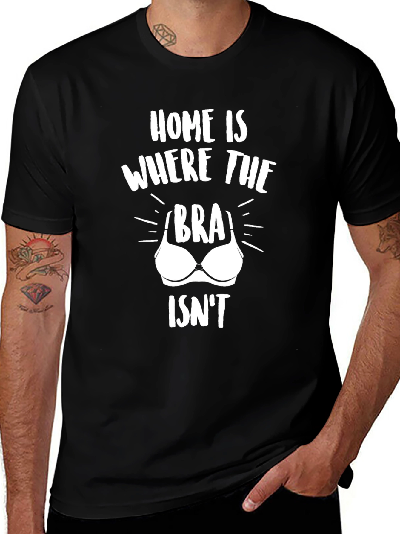 Variant 5 of Home Is Where The Bra Isn't T-Shirt Funny