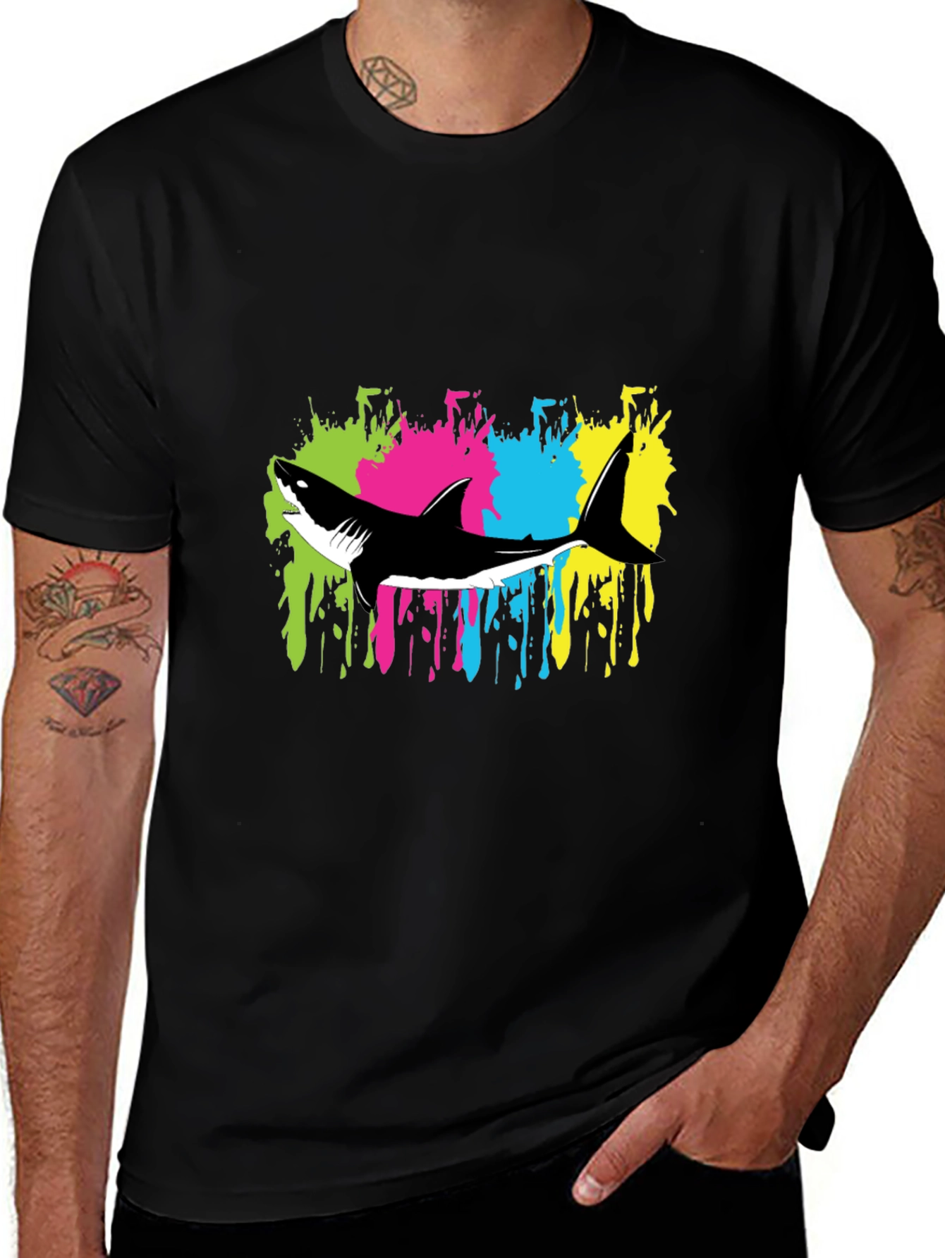 Variant 2 of Shark Graphic T-Shirt - Bold Colorful Design
