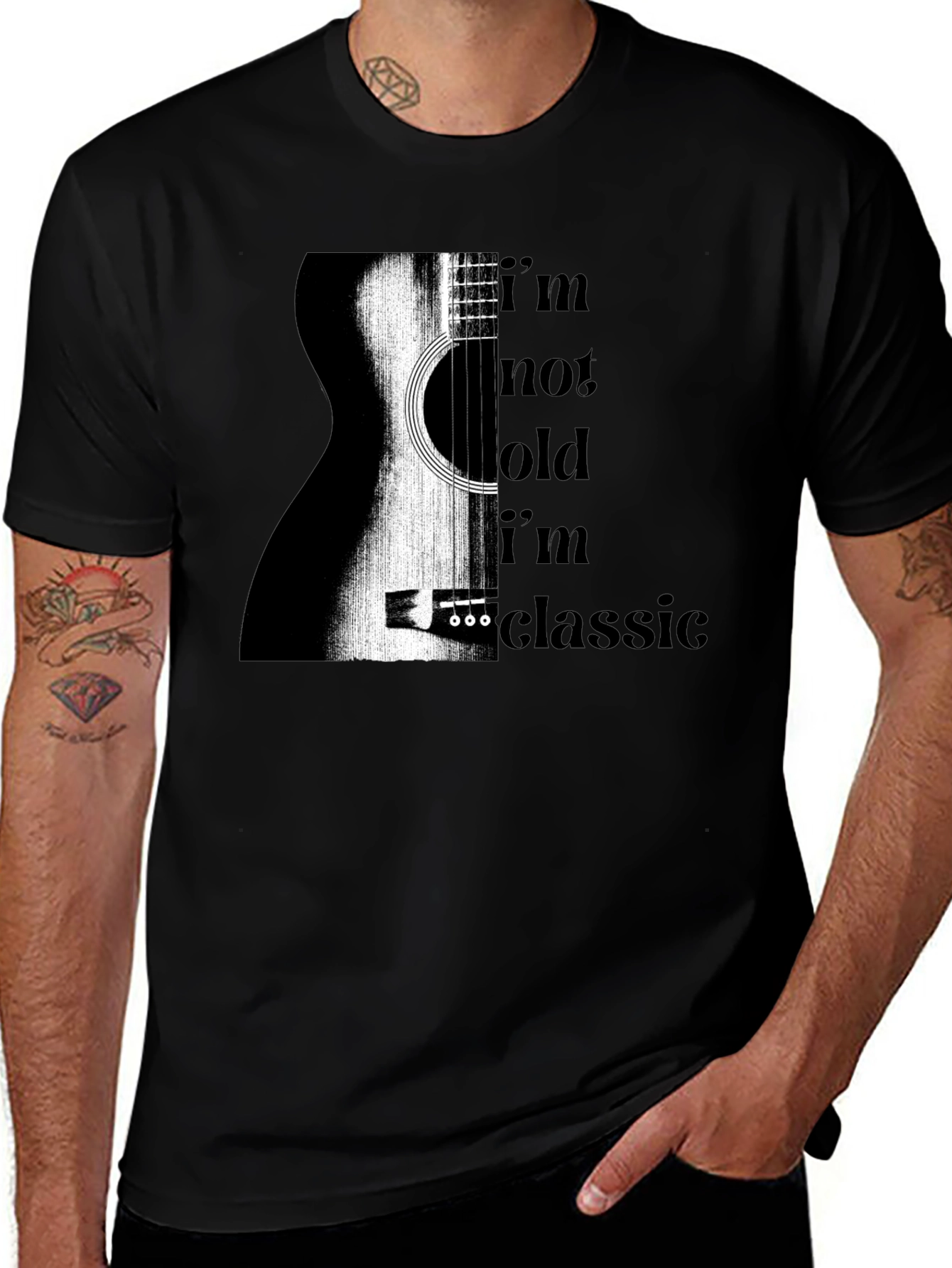 Classic Guitar Tee - "I'm Not Old, I'm Classic"
