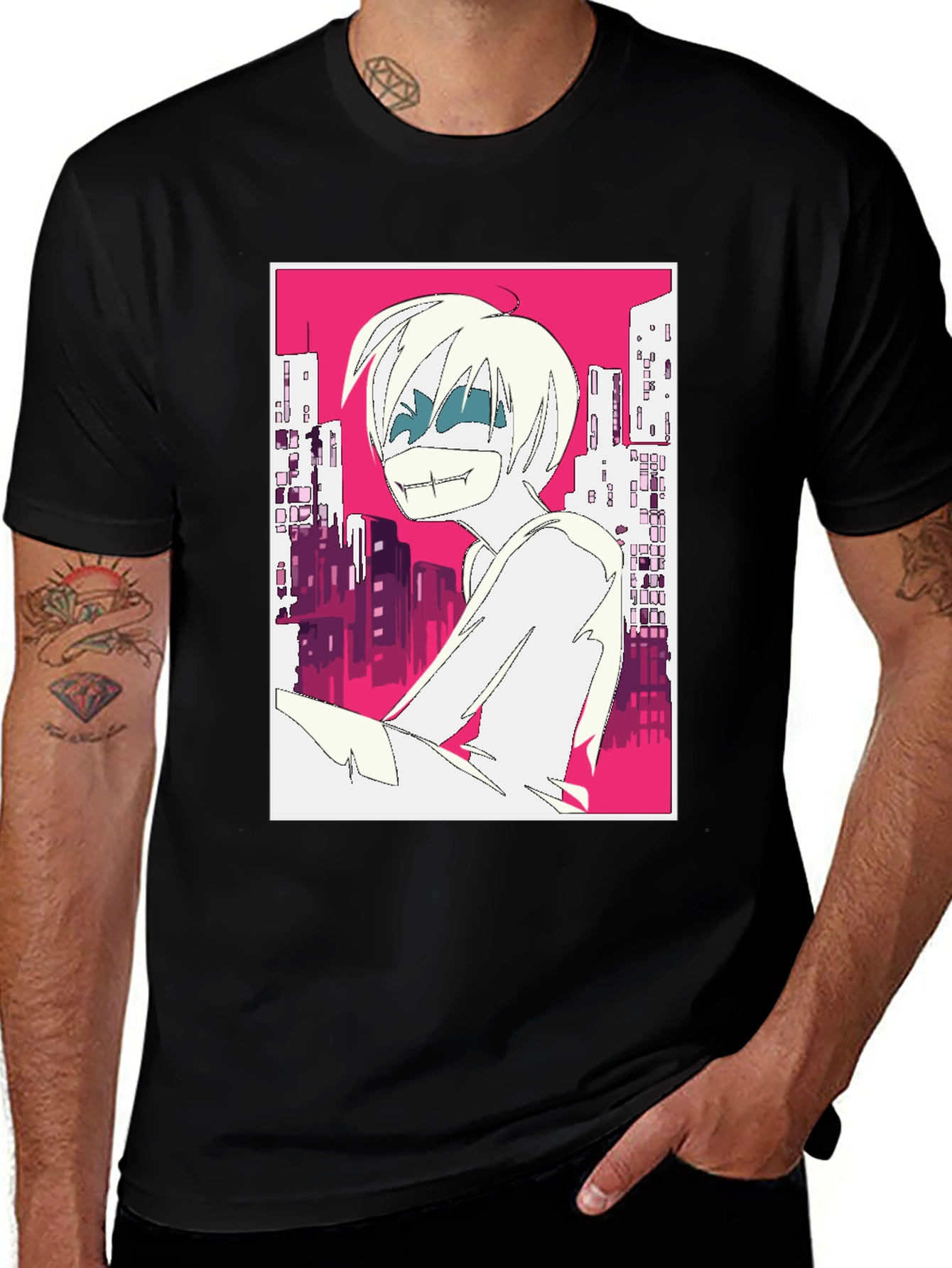 Variant 19 of Edgy Anime Graphic T-Shirt - Urban Style