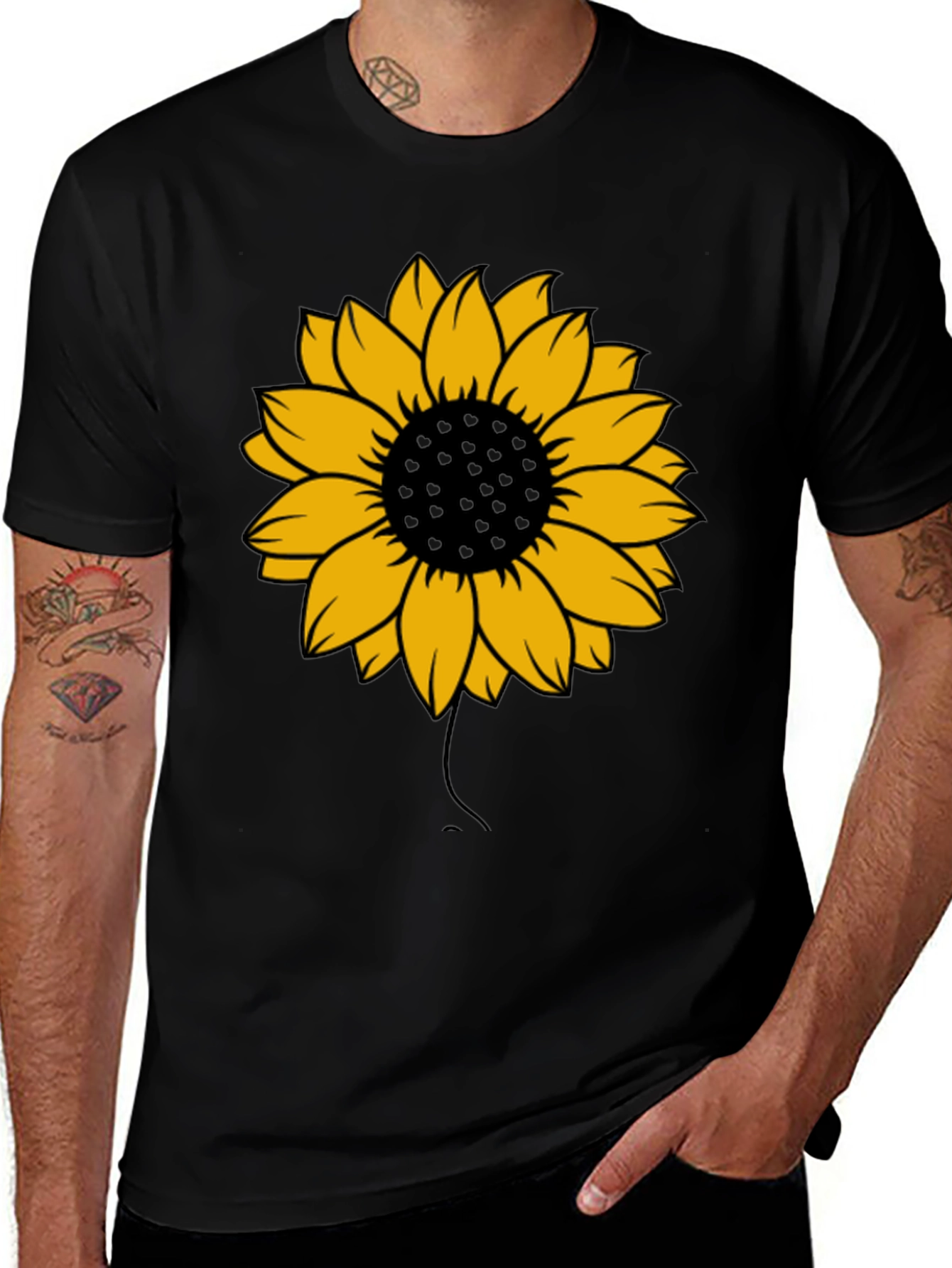 Variant 28 of Sunflower Graphic Tee - Black Unisex T-Shirt