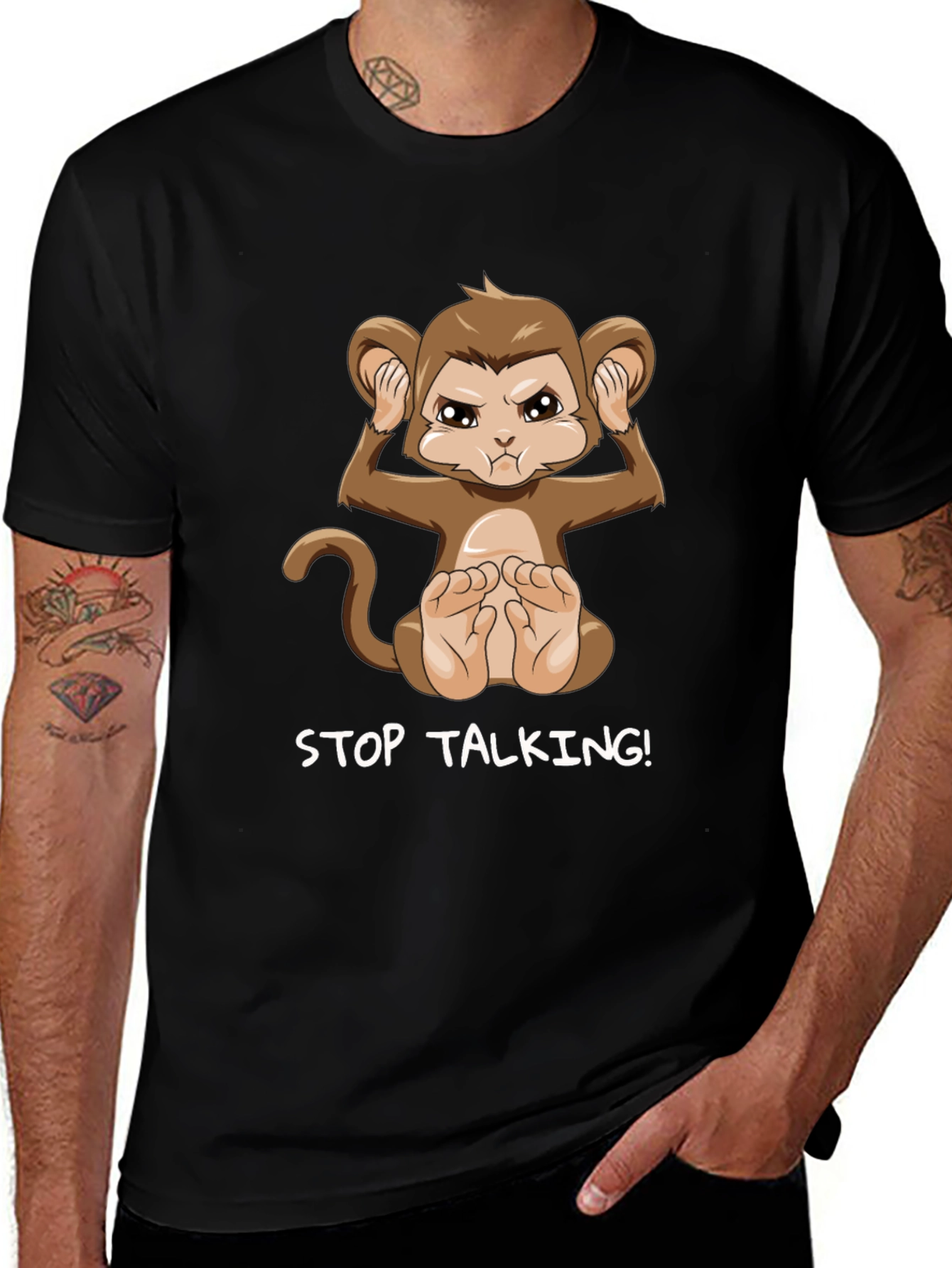 Variant 29 of Stop Talking Monkey Graphic T-Shirt