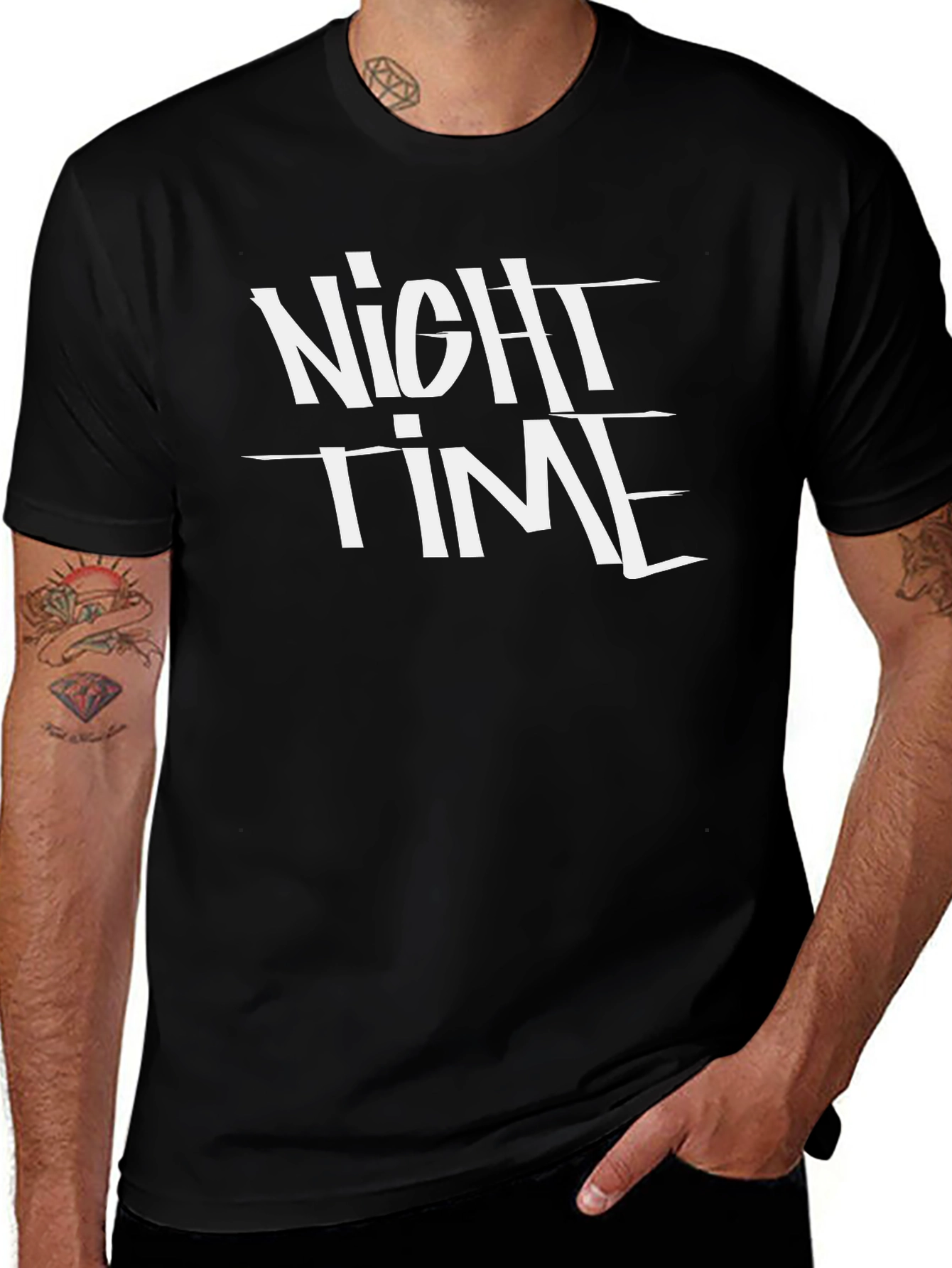 Night Time Black Graphic Tee