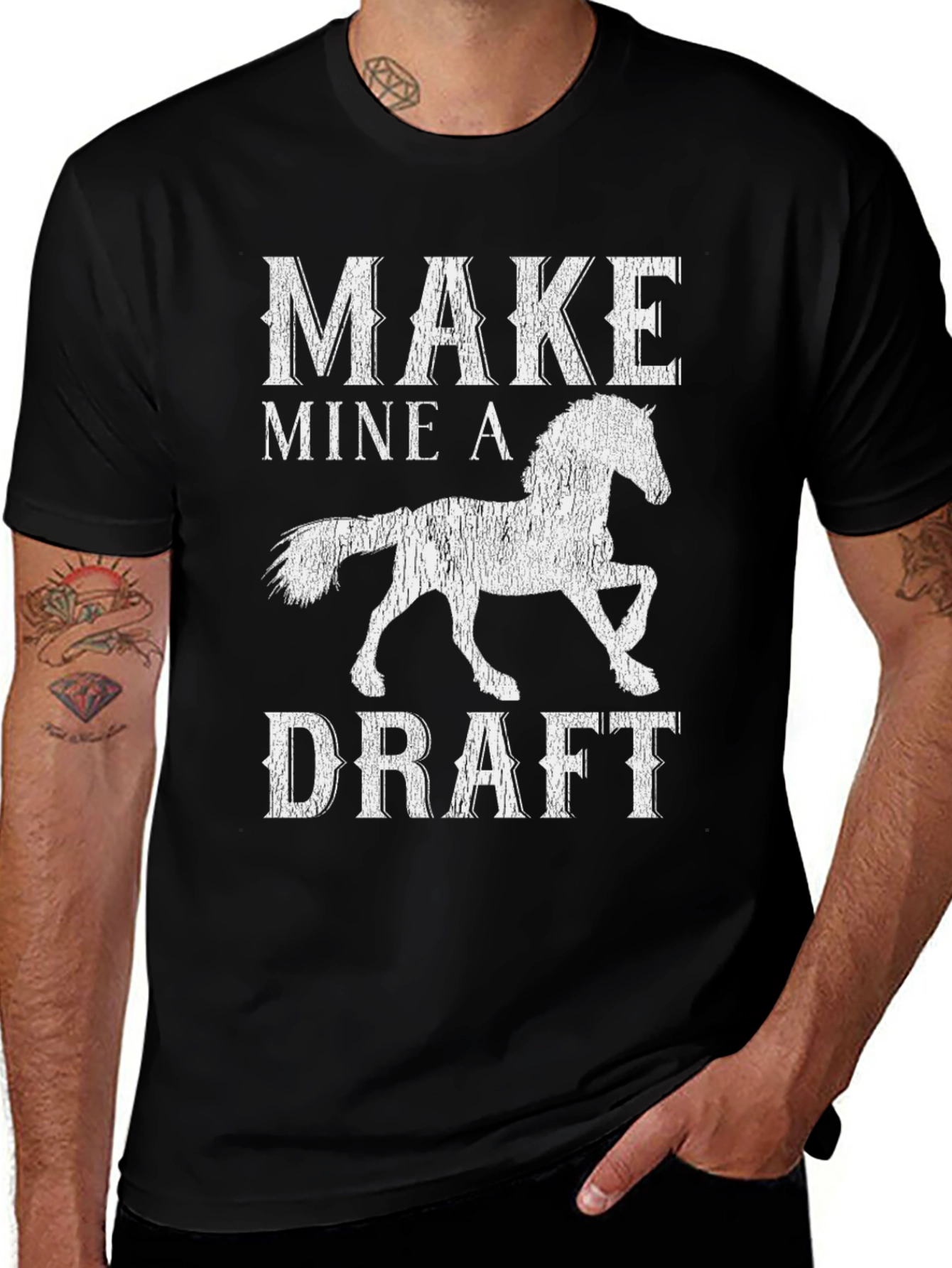 Variant 14 of Make Mine a Draft Horse Graphic T-Shirt