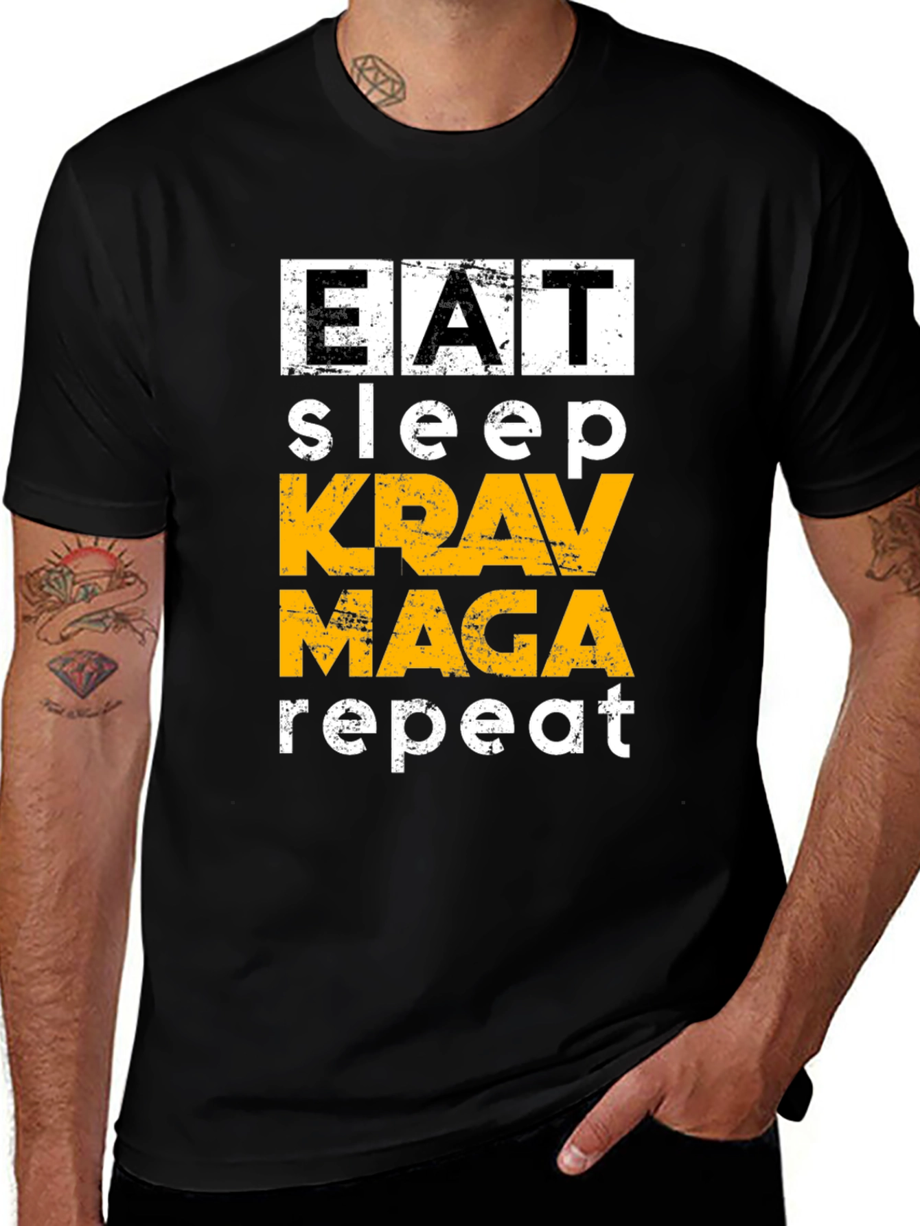 Variant 27 of Eat Sleep Krav Maga Repeat Black T-Shirt