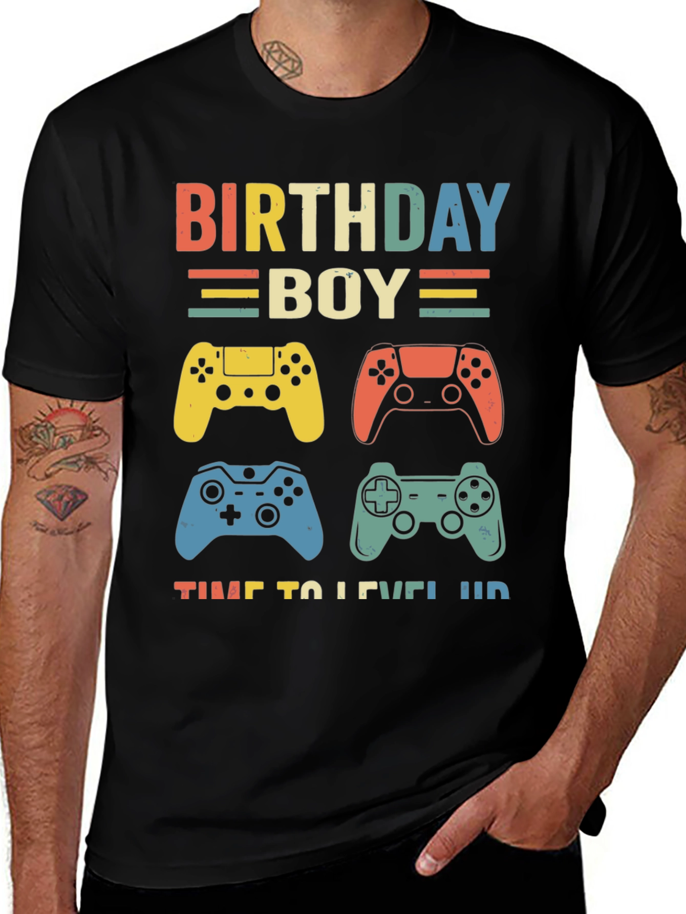 Variant 26 of Birthday Boy Gamer T-Shirt - Level Up!
