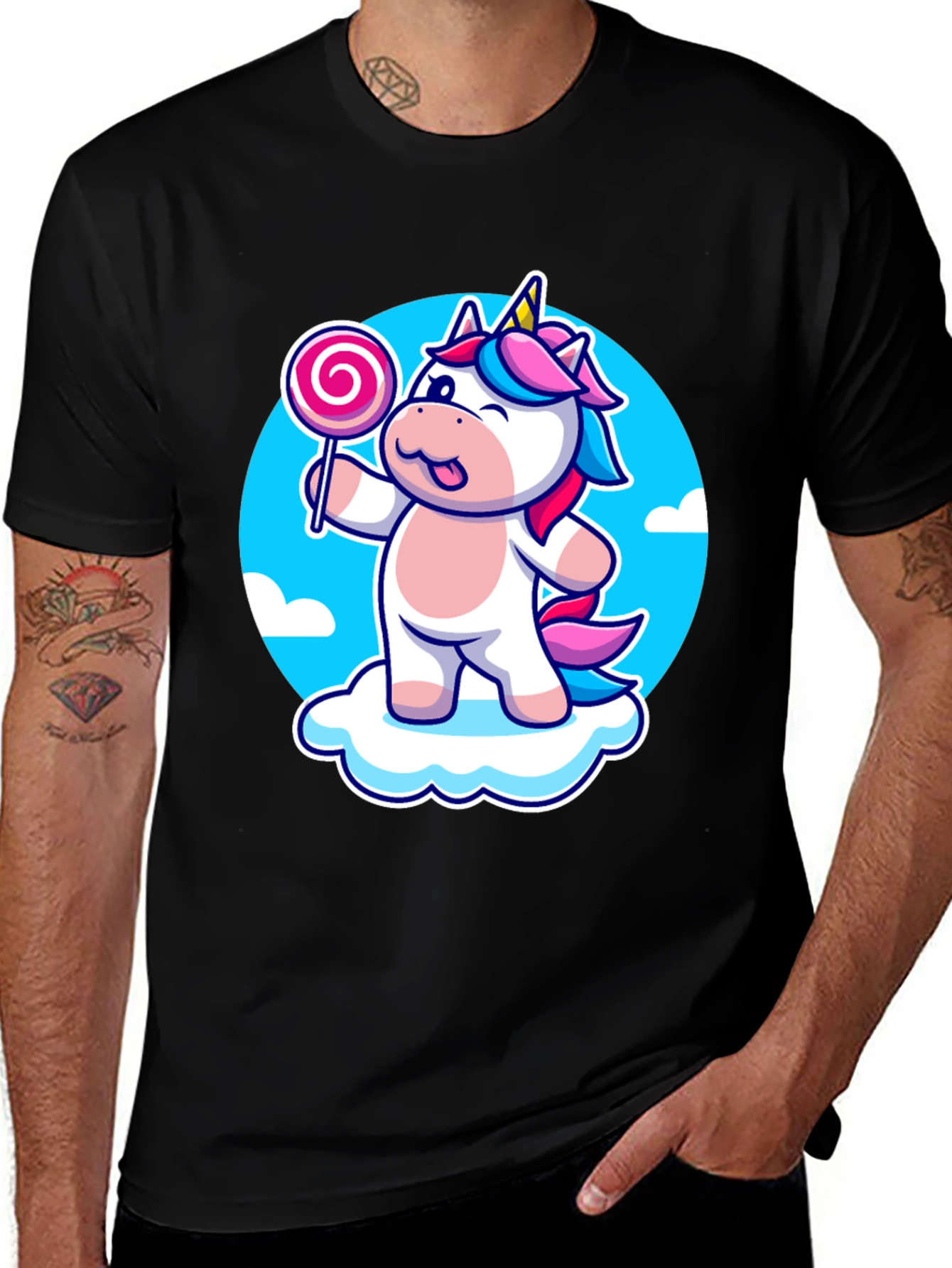 Variant 20 of Unicorn Lollipop Graphic T-Shirt - Cute and Fun Design
