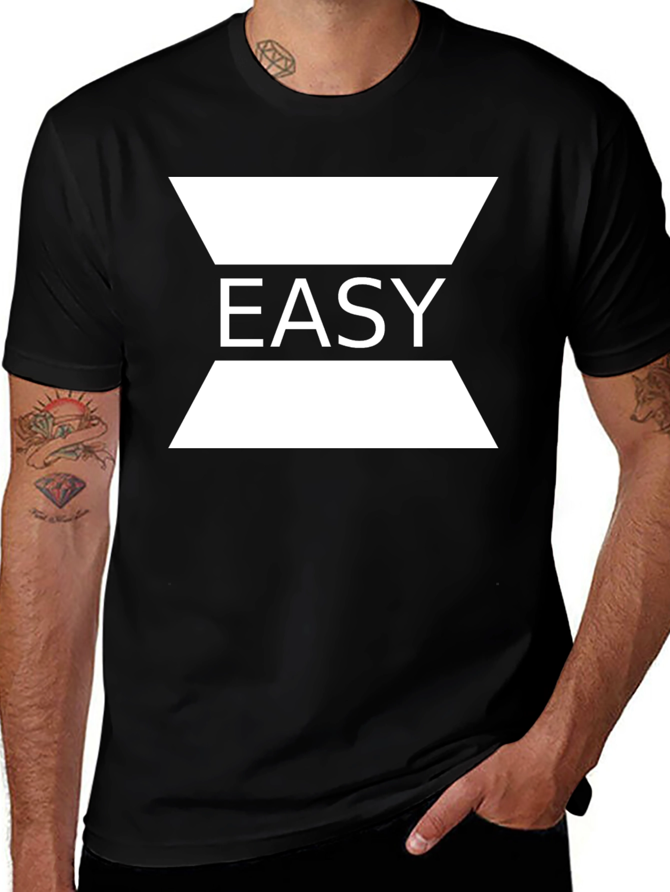 Variant 25 of Easy Graphic T-Shirt - Black Casual Tee