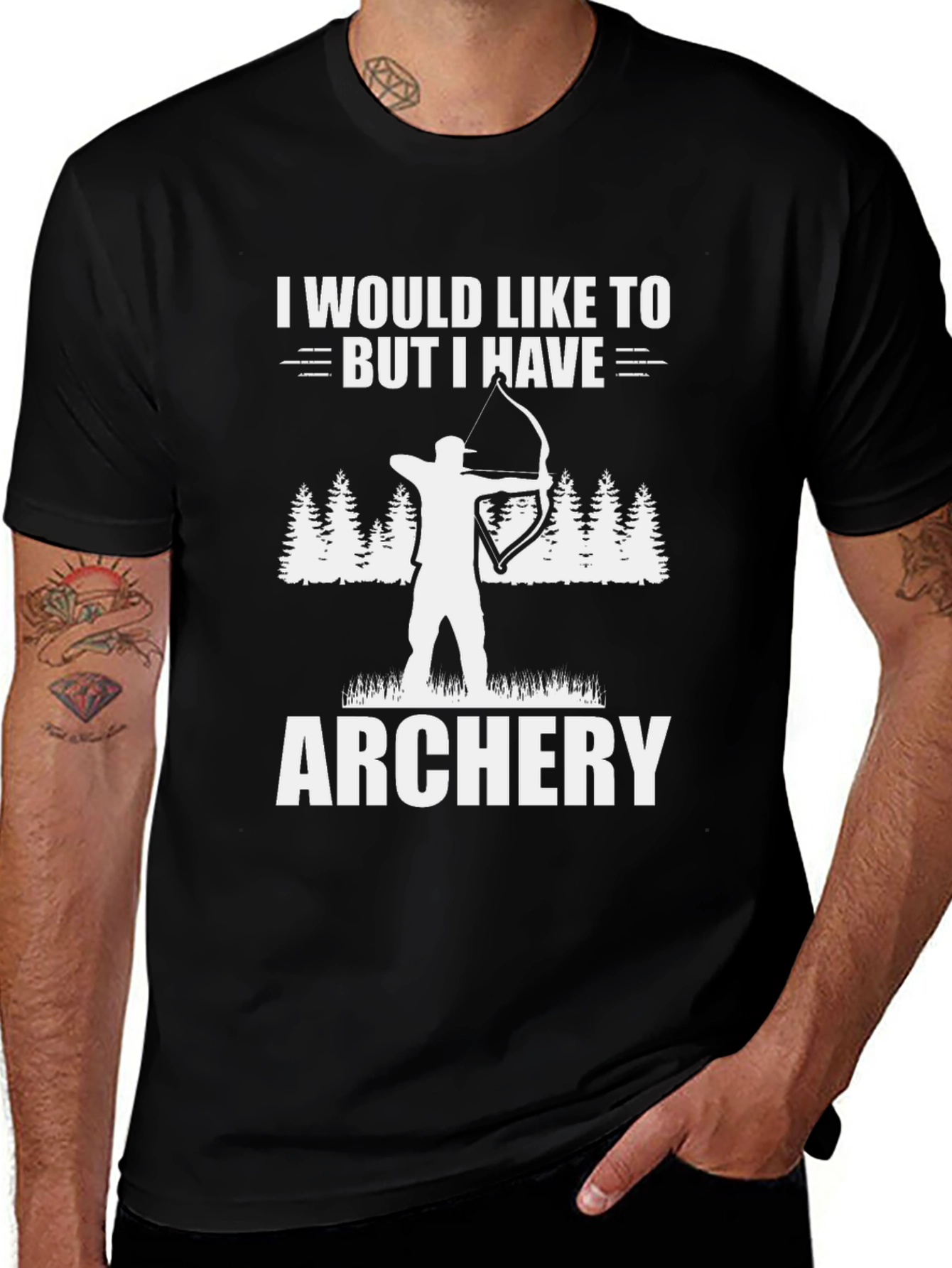 Variant 7 of Archery T-Shirt - I Would Like To But I Have Archery Tee