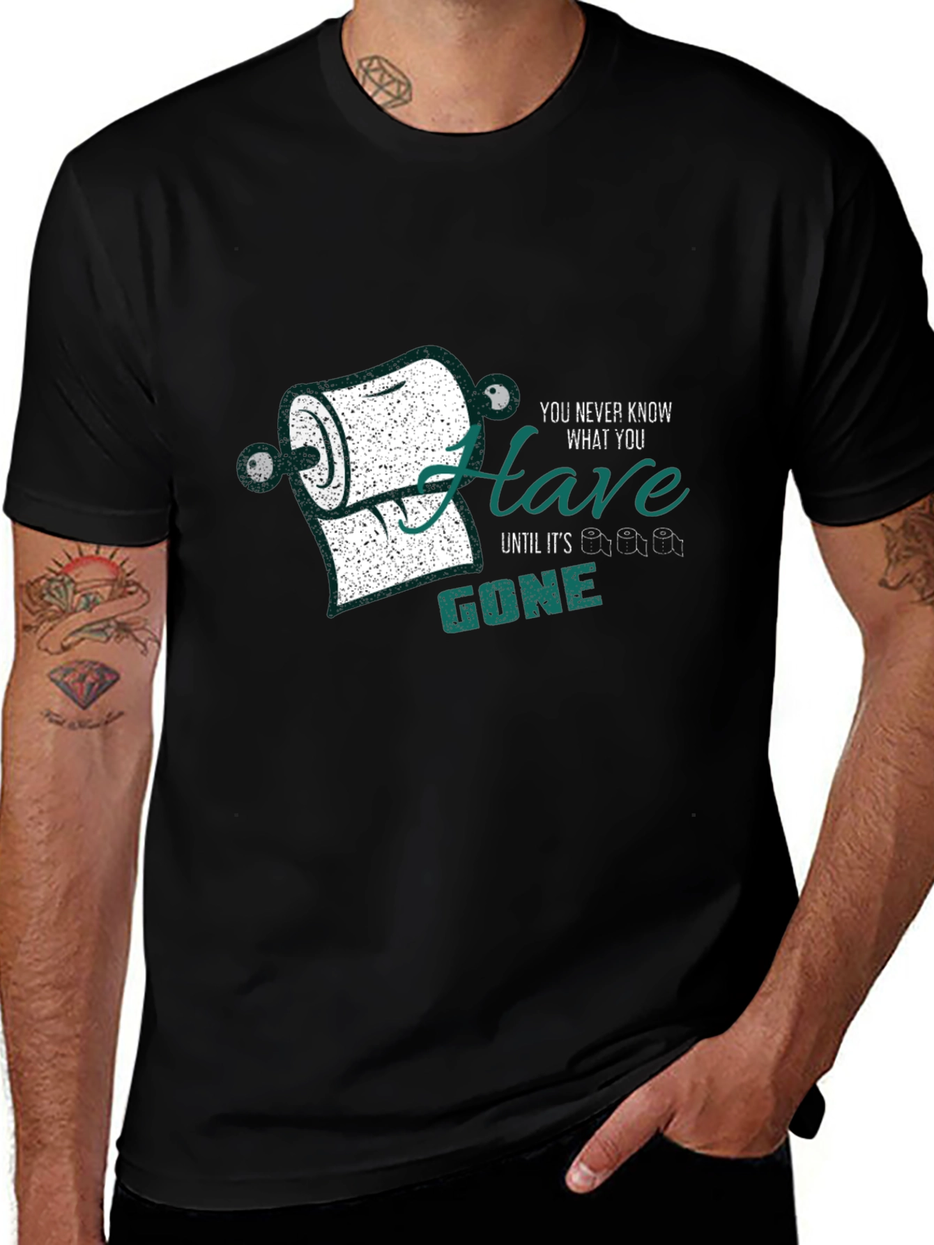 Variant 25 of Funny Toilet Paper Humor T-Shirt - Never Know What You Have