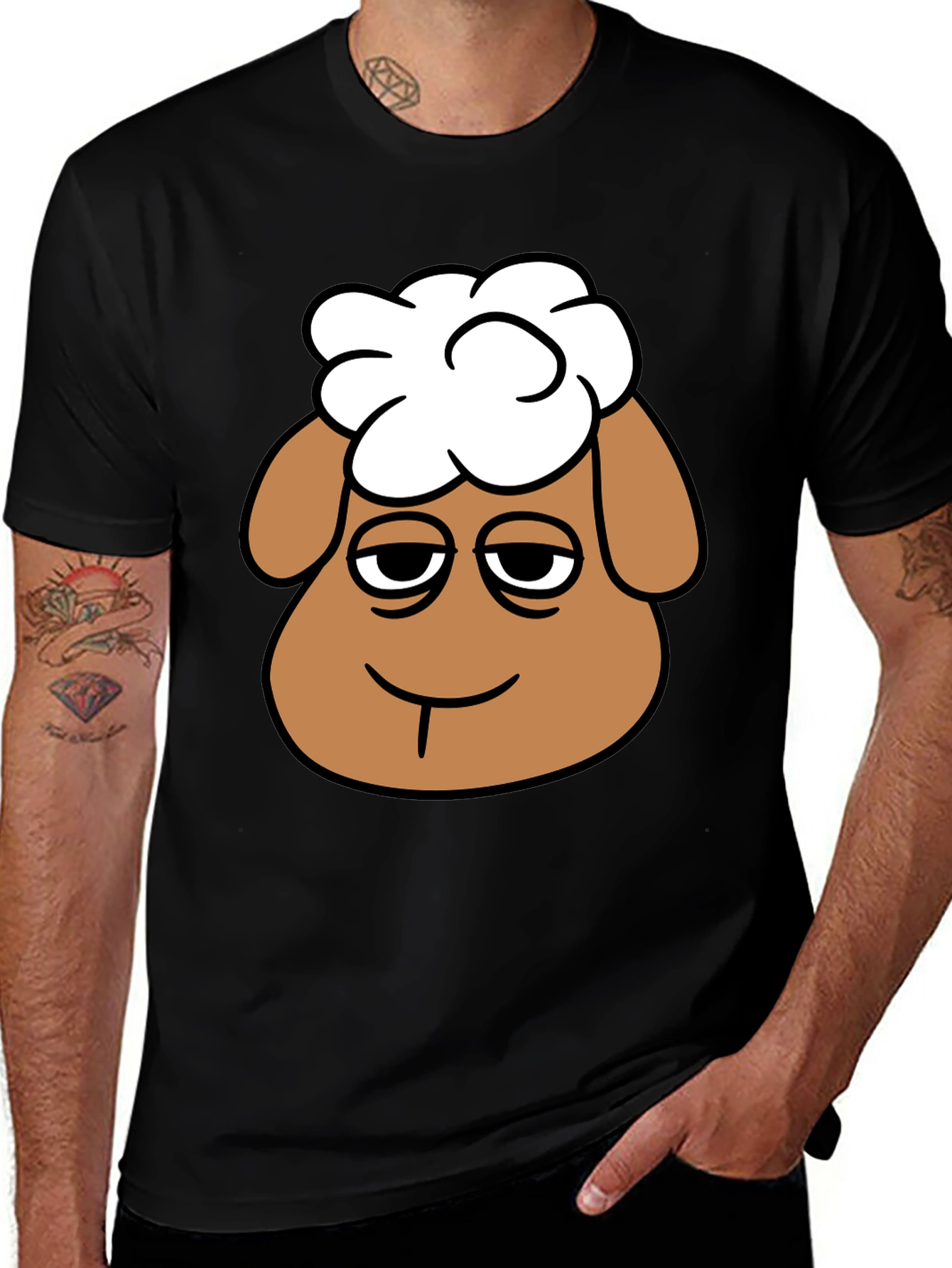 Shaun the Sheep Graphic Tee - Black Cotton Shirt