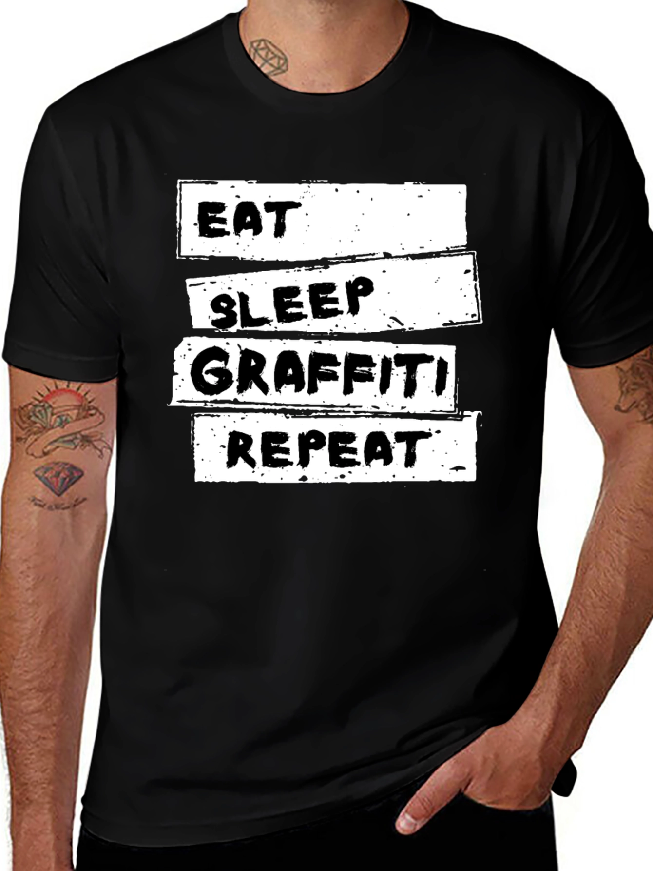 Variant 25 of Eat Sleep Graffiti Repeat Graphic Tee