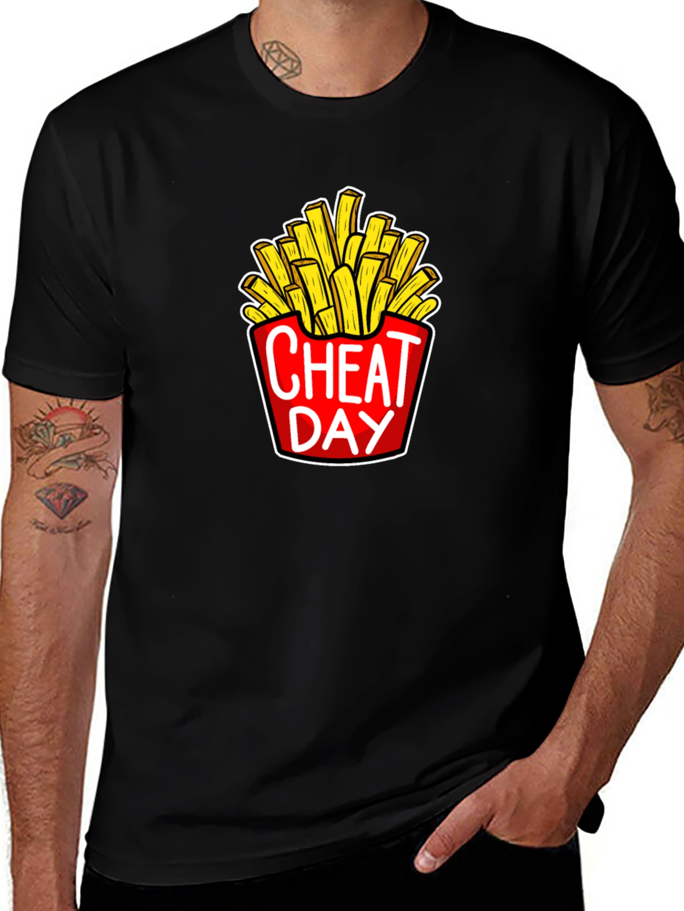 Variant 4 of Cheat Day French Fries Graphic Tee - Unisex