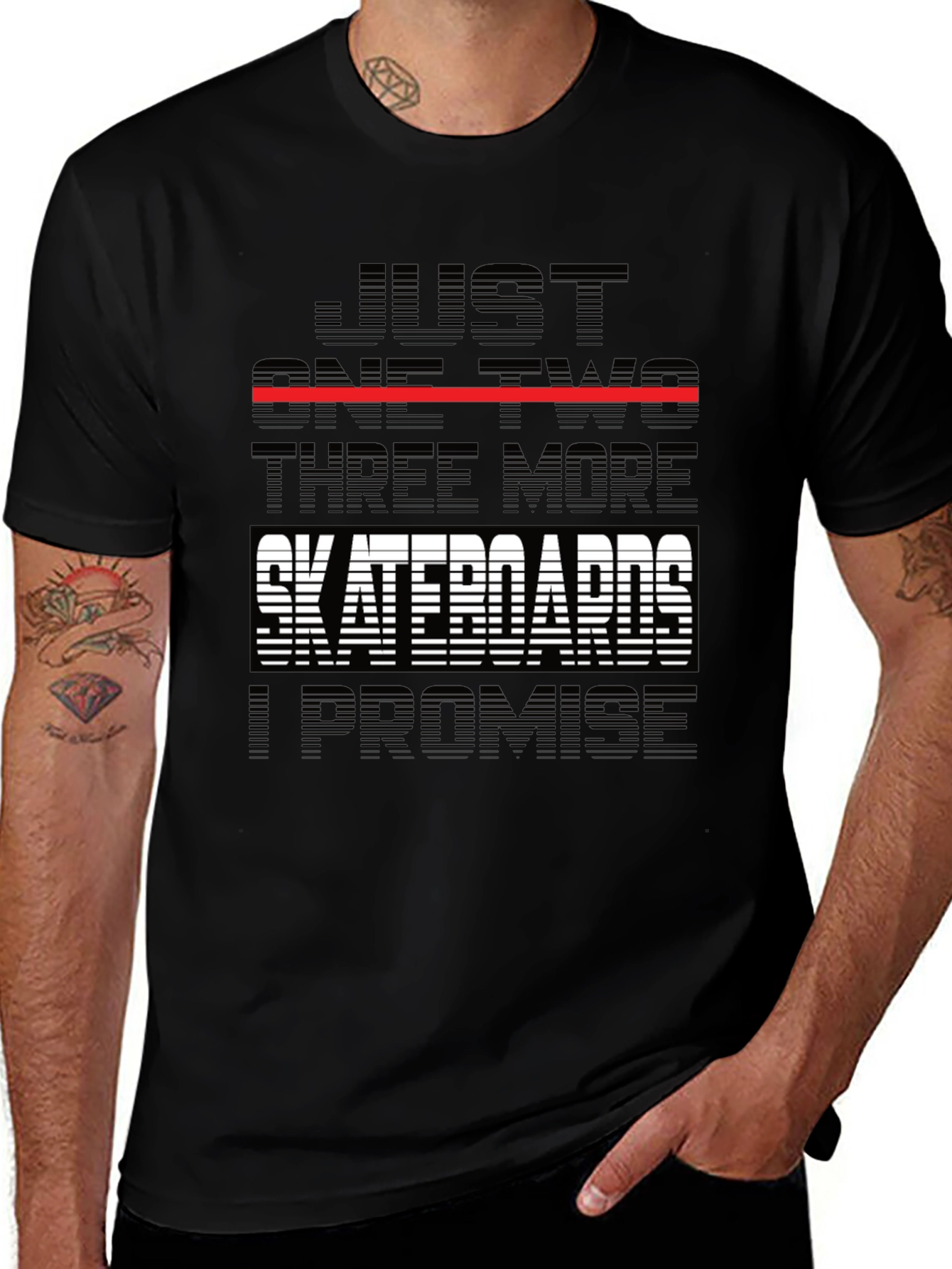 Variant 15 of Skateboarder Graphic Tee - Just One Two Three More Skateboards