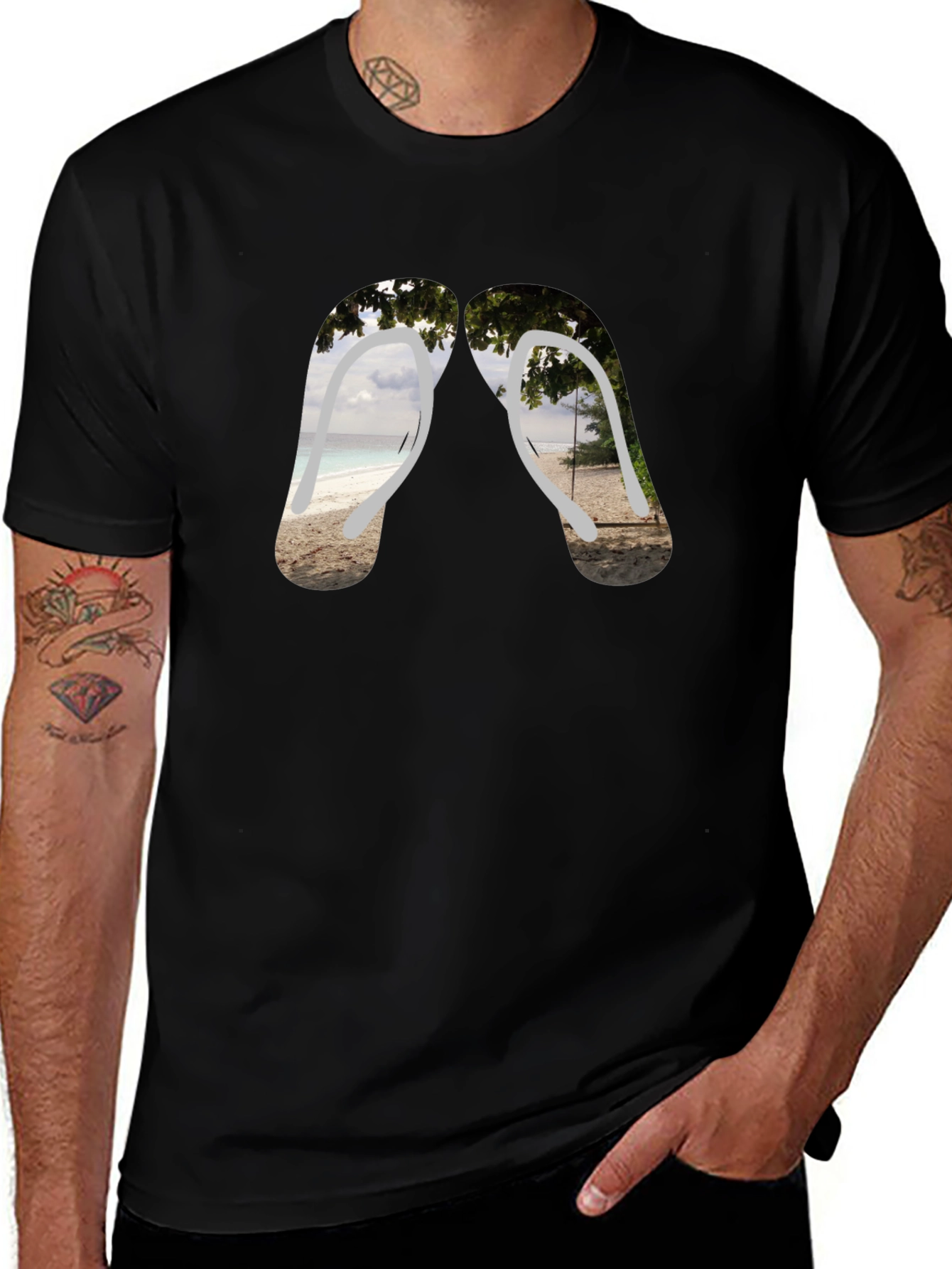 Variant 6 of Beach Vibes Flip Flop Graphic Tee