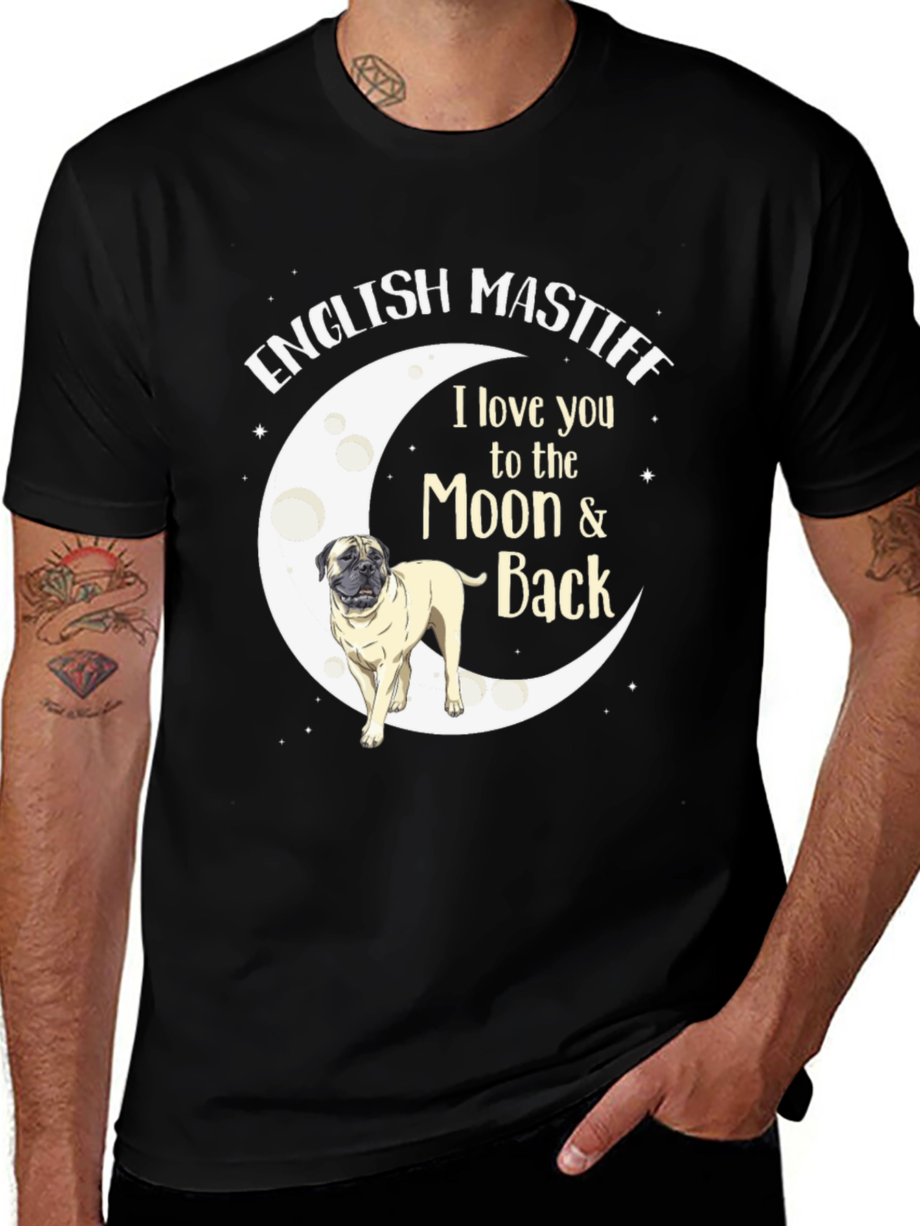 English Mastiff Moon & Back T-Shirt