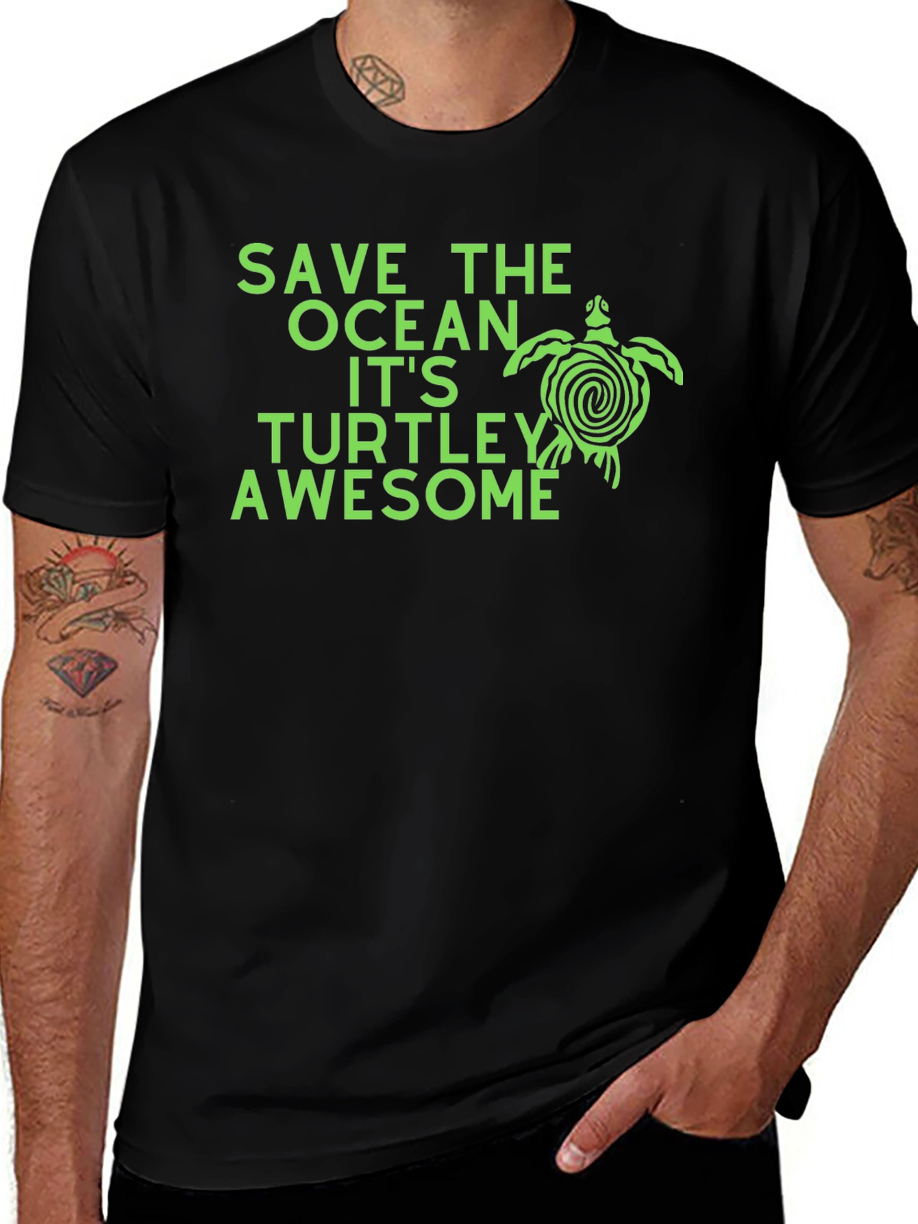 Variant 5 of Save the Ocean Turtle Graphic Tee - Awesome!