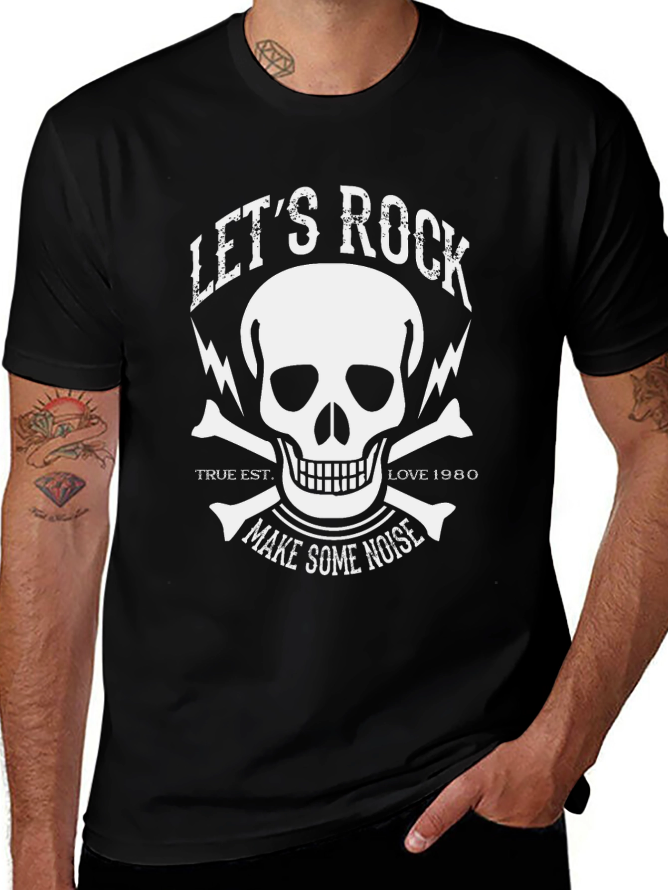 Variant 22 of Let's Rock Skull Graphic Tee