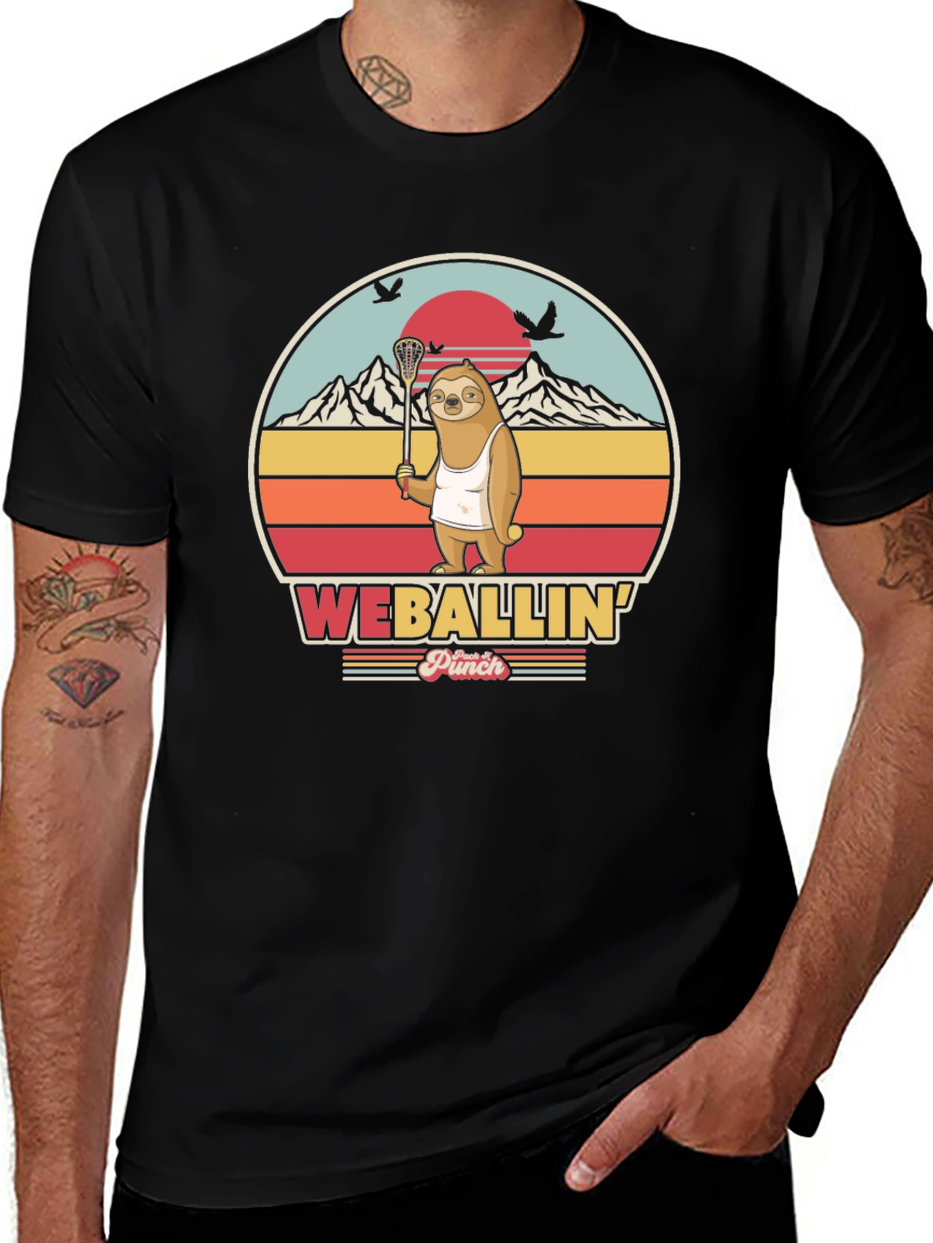 Variant 5 of Funny Sloth Lacrosse T-Shirt