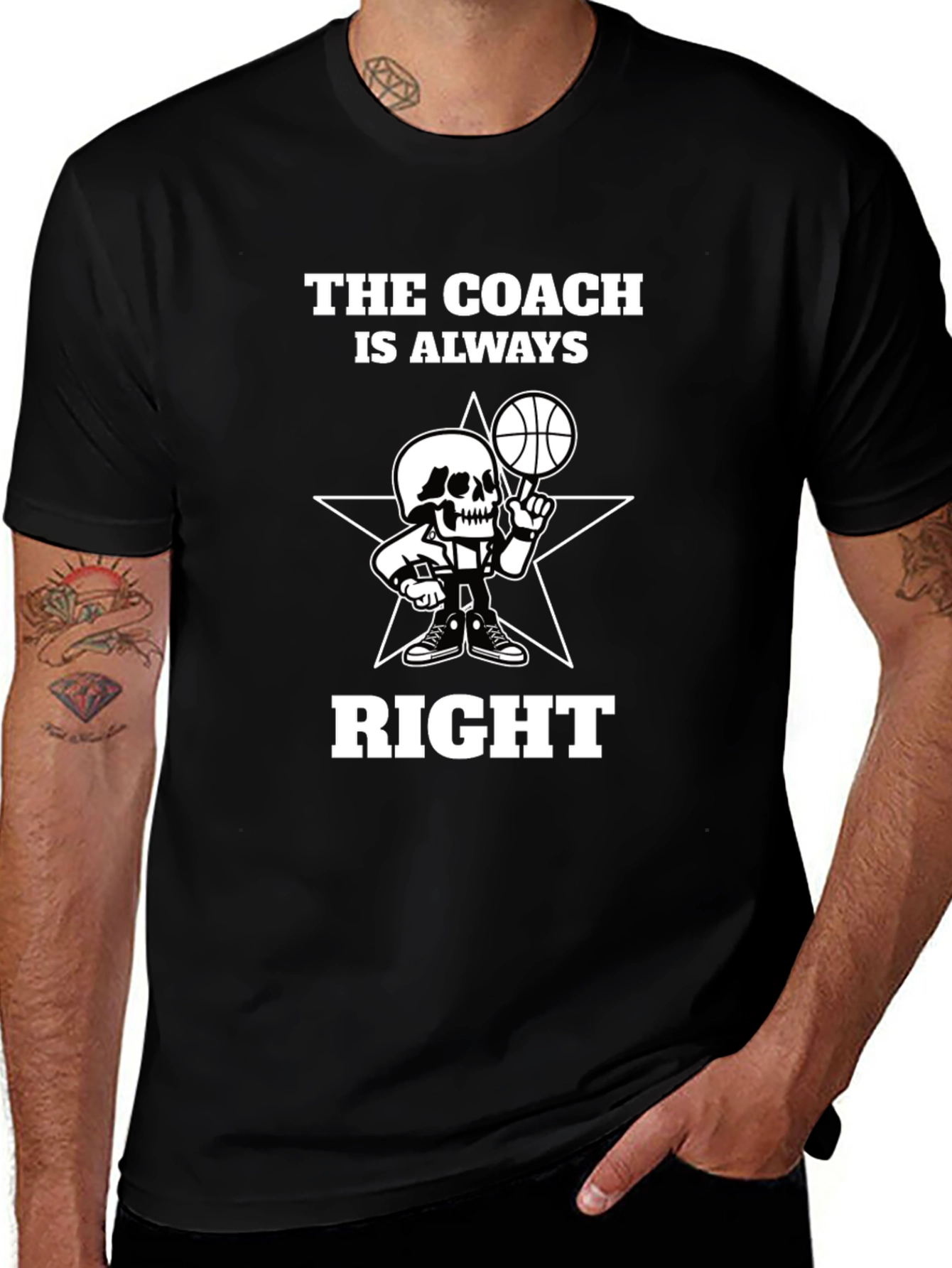 Variant 15 of The Coach Is Always Right Black Graphic Tee