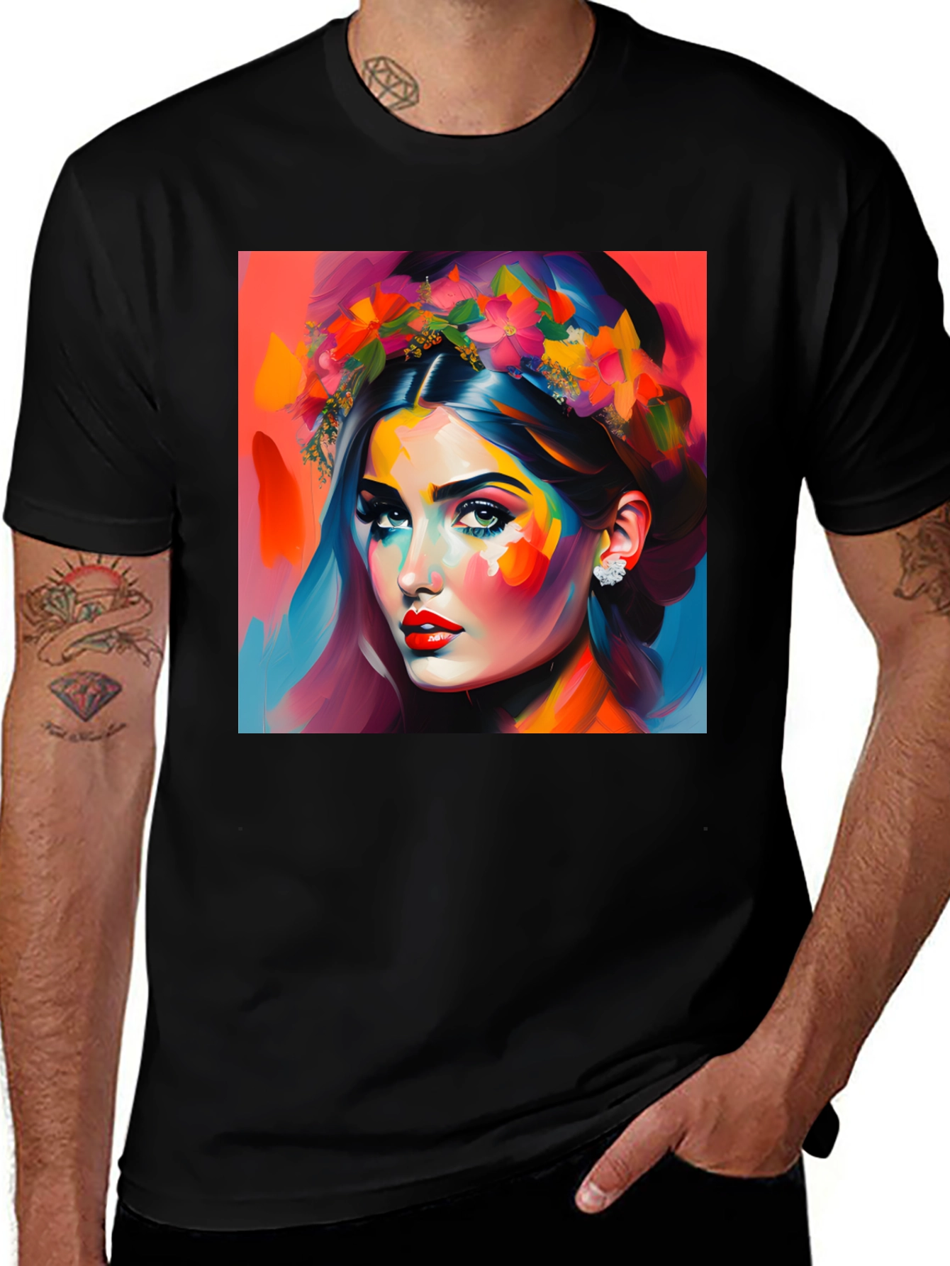 Variant 15 of Vibrant Woman Portrait Graphic Tee