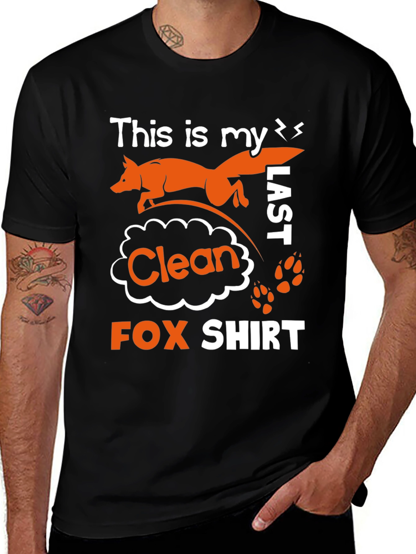 Variant 27 of Funny "Last Clean Fox" Graphic T-Shirt