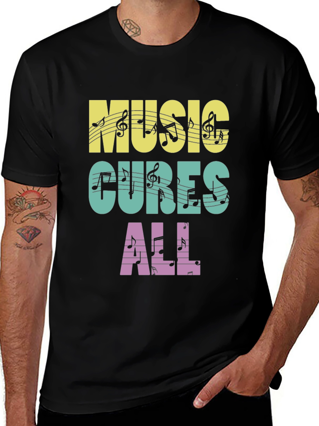 Variant 11 of Music Cures All Graphic T-Shirt