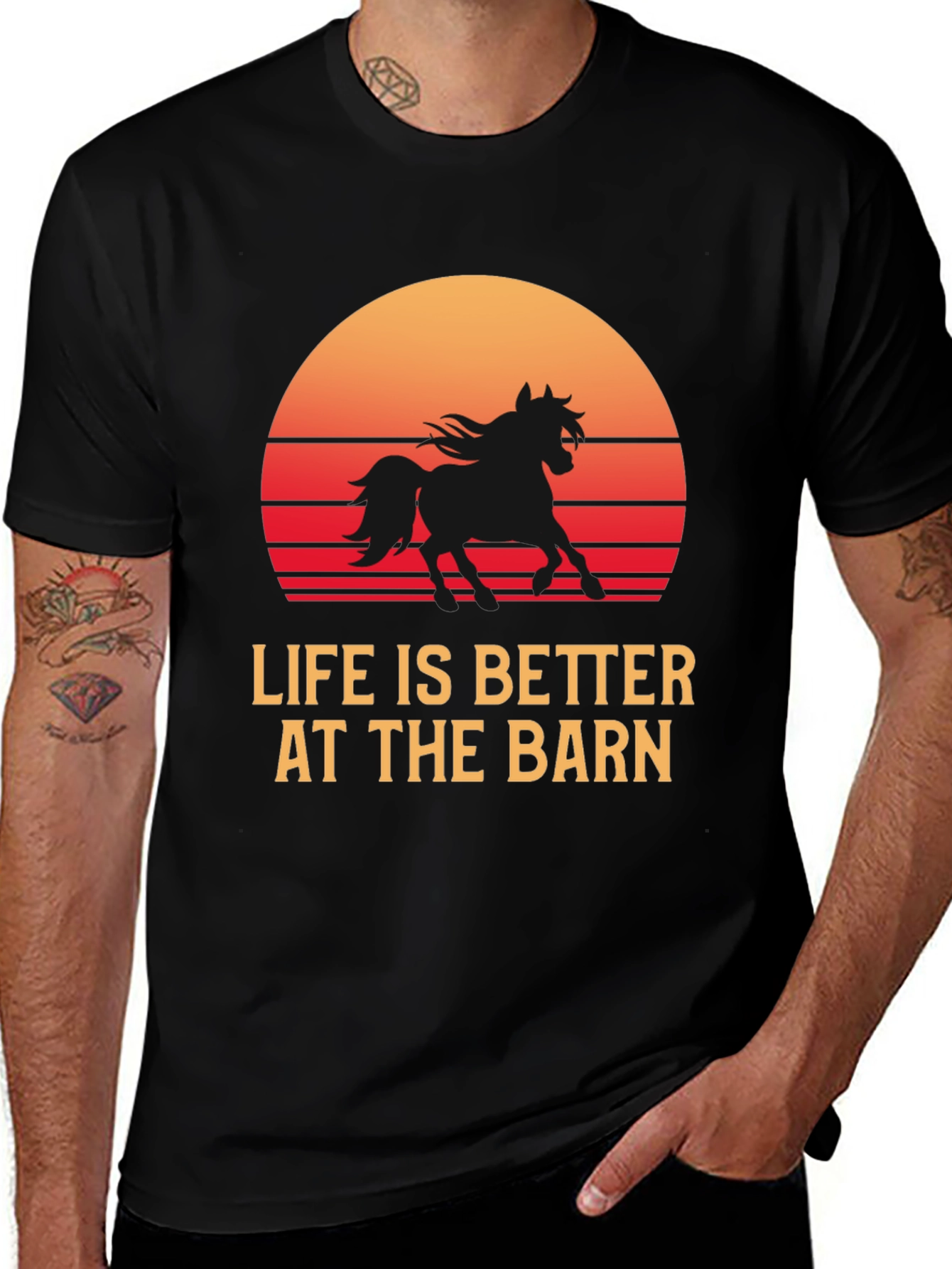 Variant 27 of Life is Better at the Barn T-Shirt, Horse Lover Tee