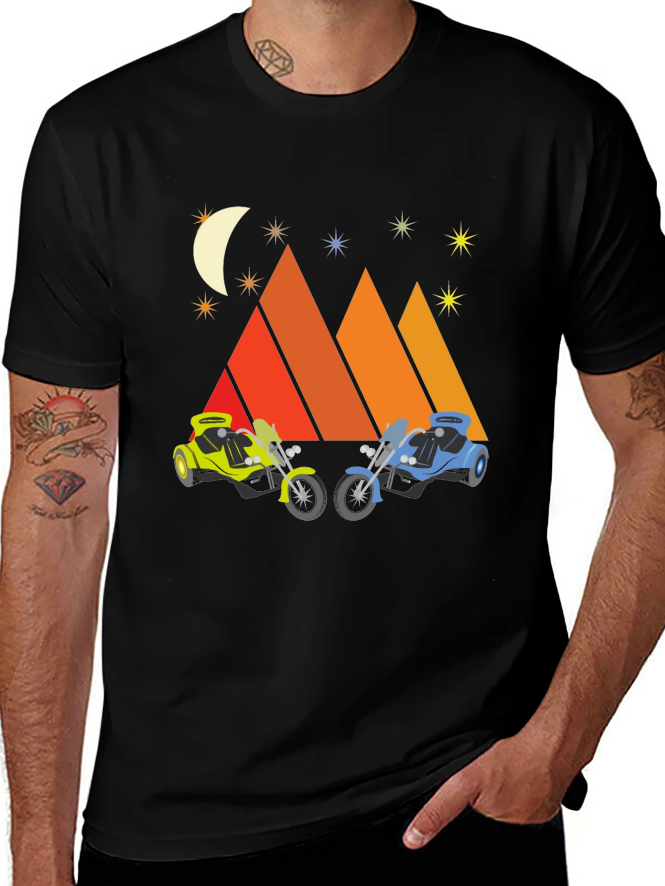 Variant 20 of Motorcycle Mountainscape Graphic Tee