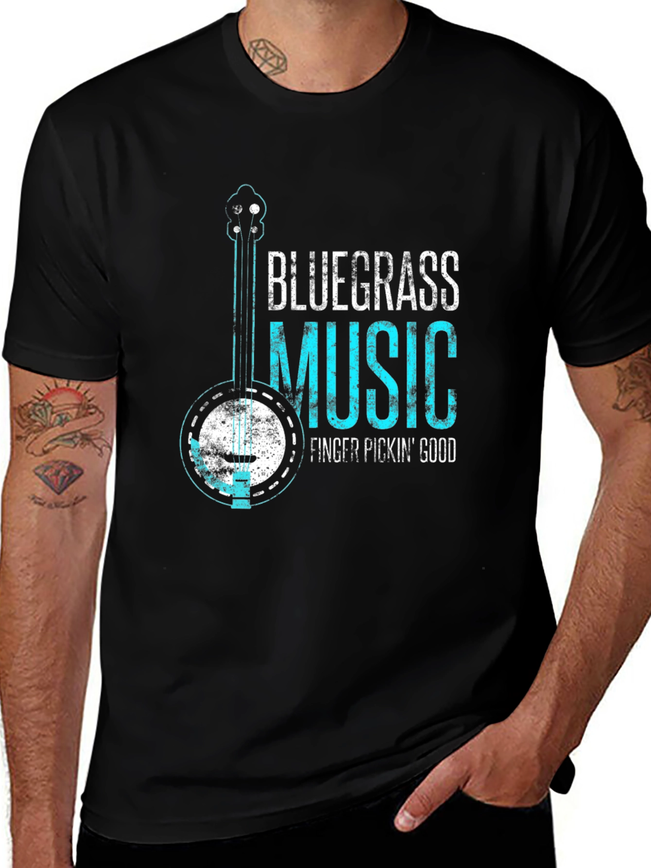 Variant 27 of Bluegrass Music T-Shirt - Finger Pickin' Good!
