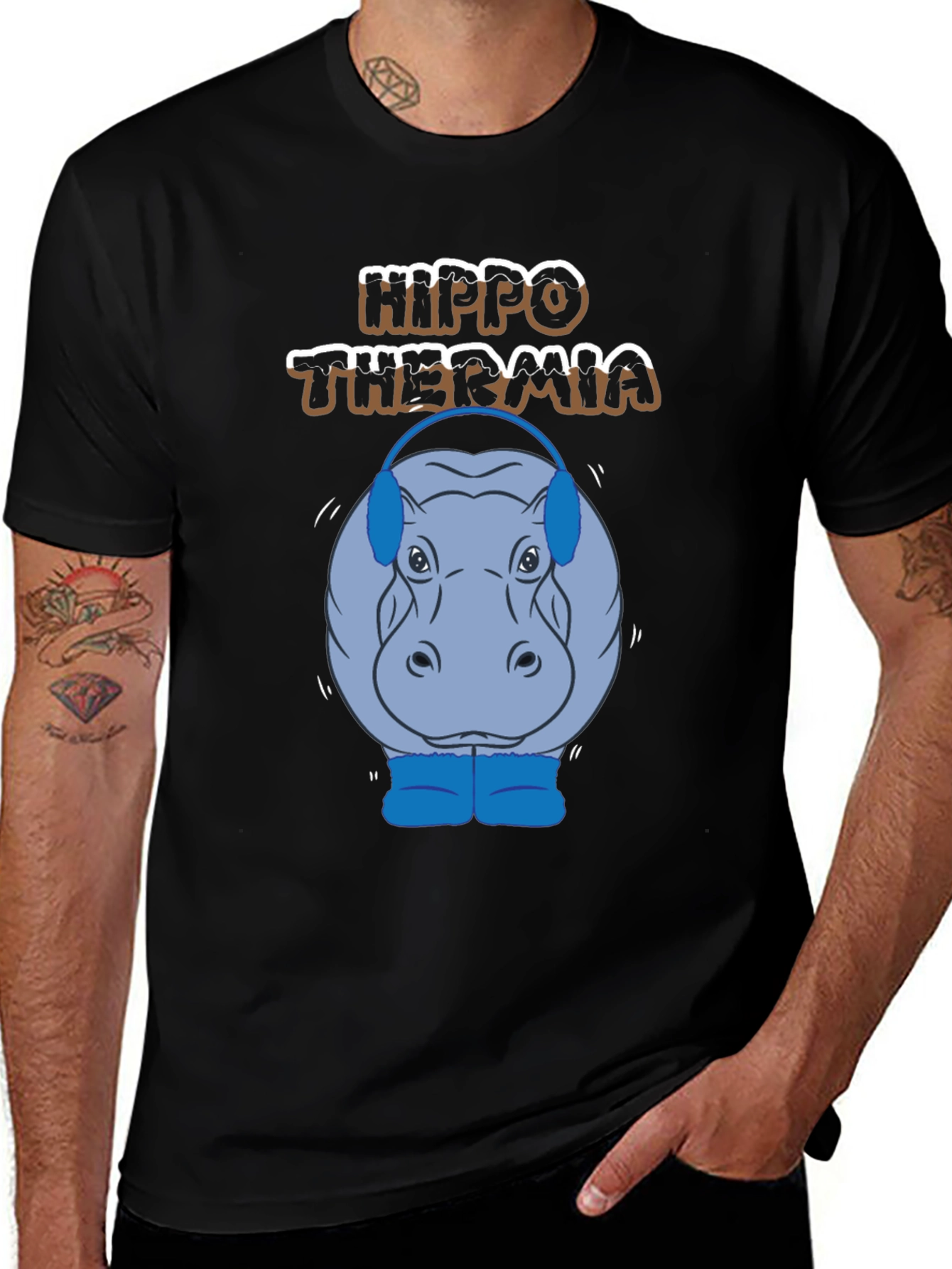 Hippo Thermia T-Shirt - Funny Winter Tee