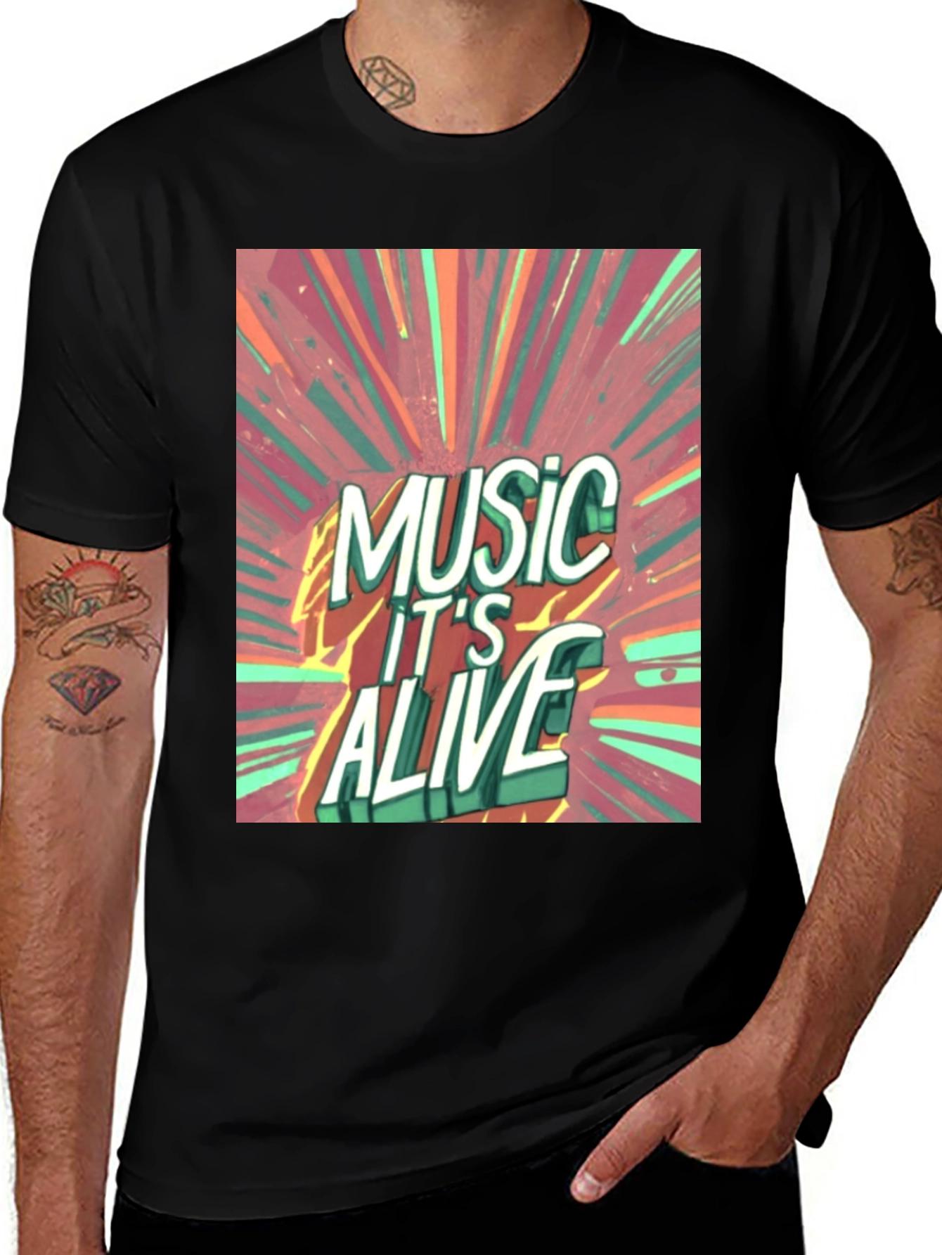 Variant 7 of Music It's Alive Graphic T-Shirt, Cool Design Tee