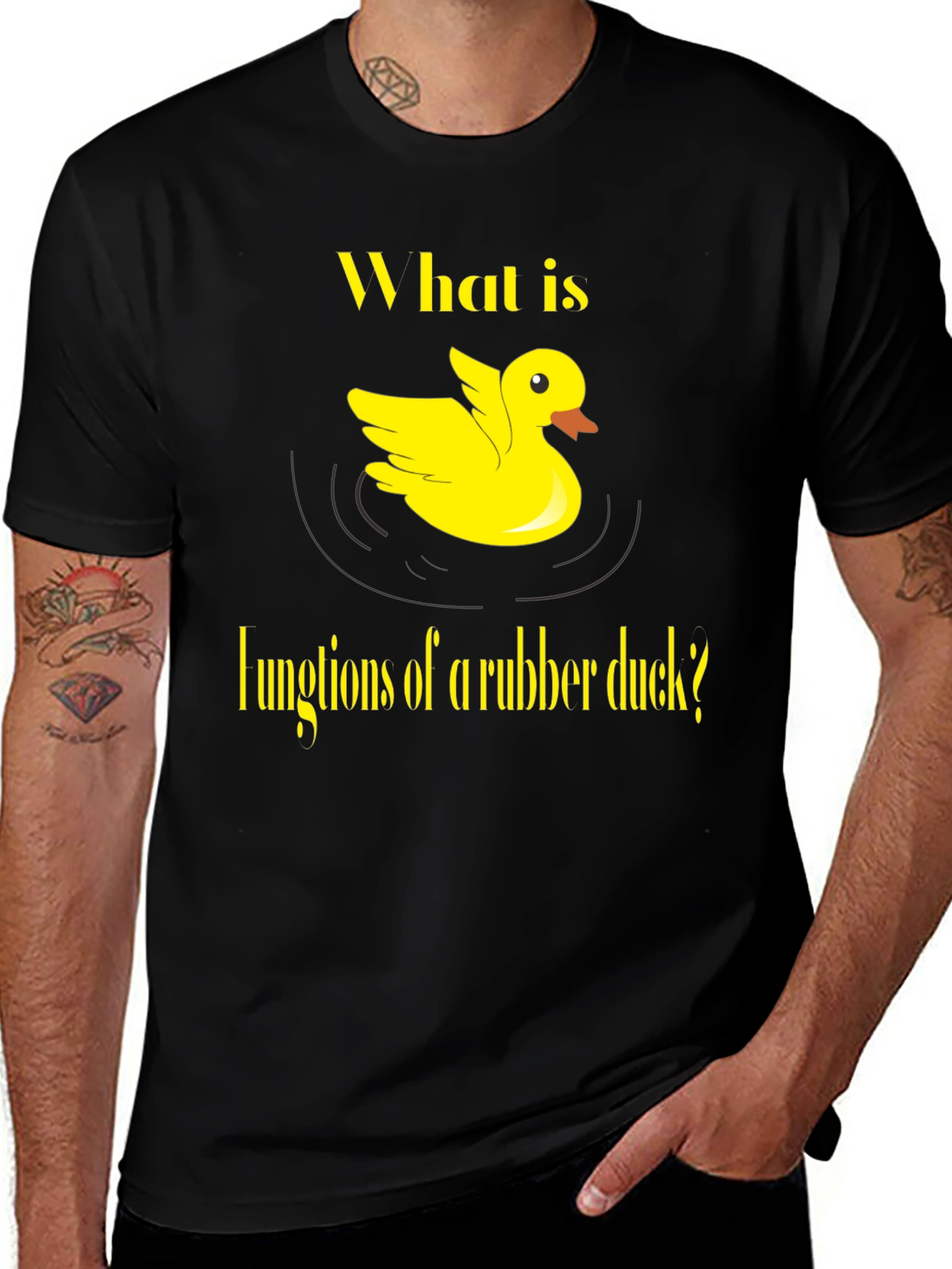 Variant 13 of Rubber Duck Functions T-Shirt - Quirky Yellow Duck Design
