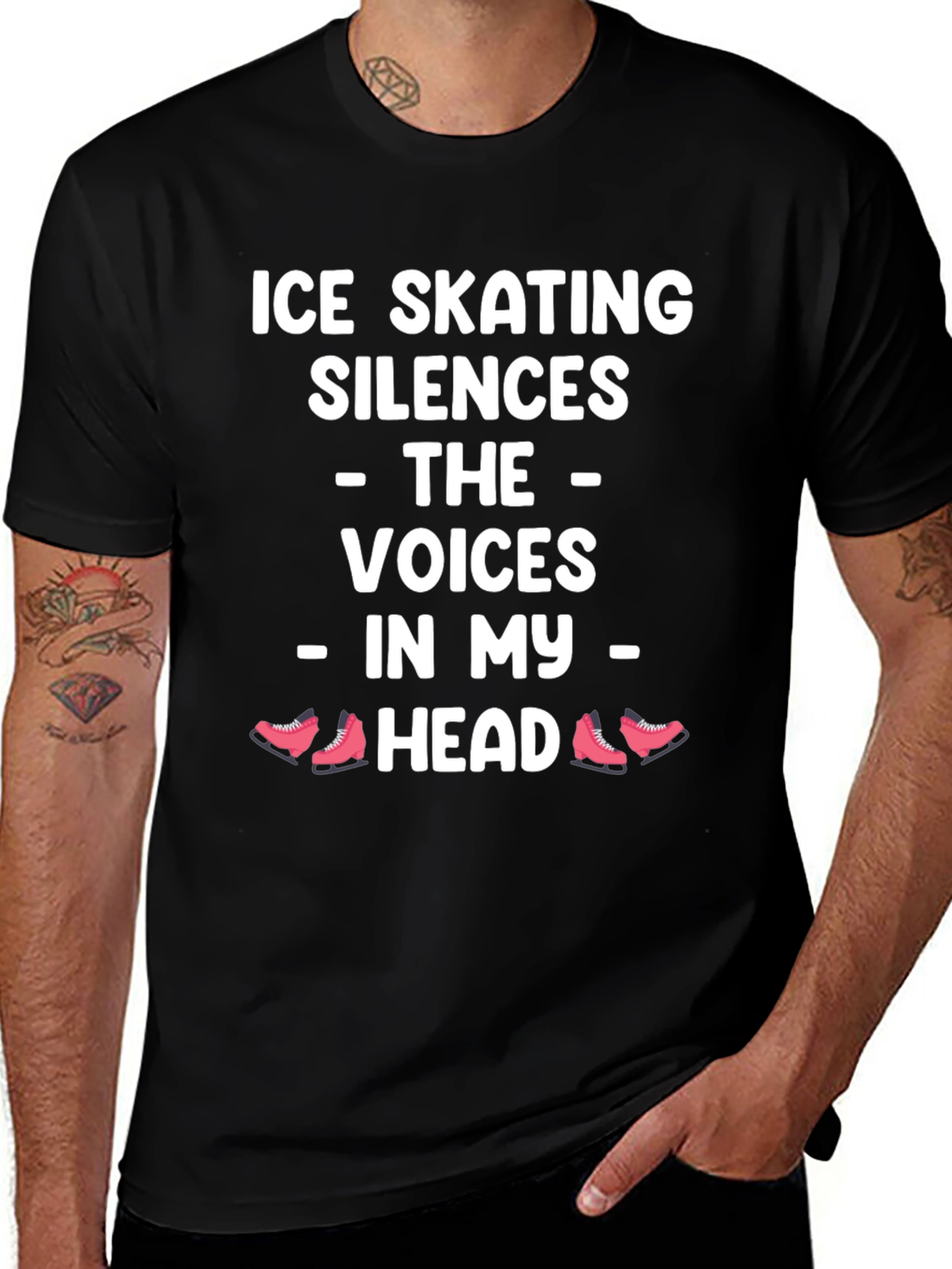 Variant 8 of Ice Skating Silences the Voices T-Shirt