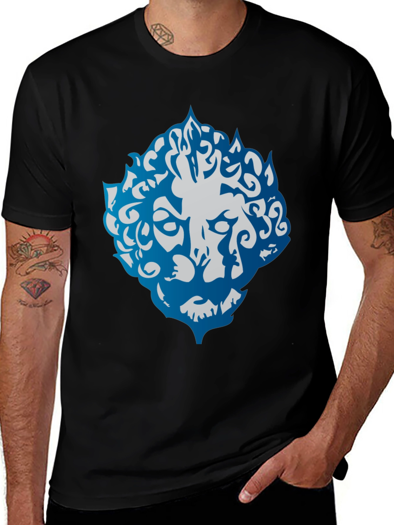 Variant 19 of Lion Crest Graphic Black Tee - Modern Style