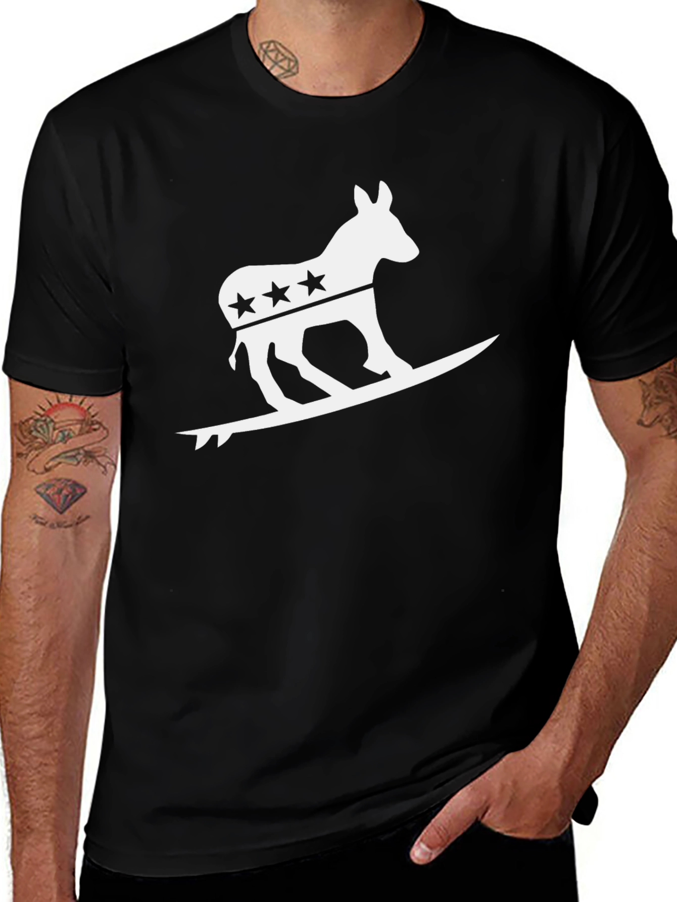Variant 26 of Democrat Donkey Surfing Graphic T-Shirt