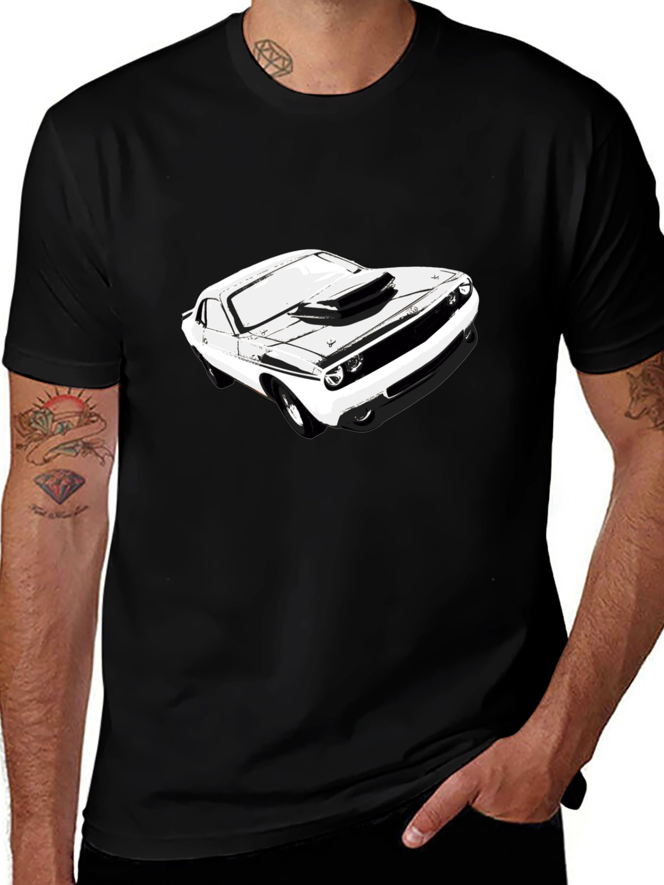 Variant 15 of Classic Car Graphic T-Shirt - Black
