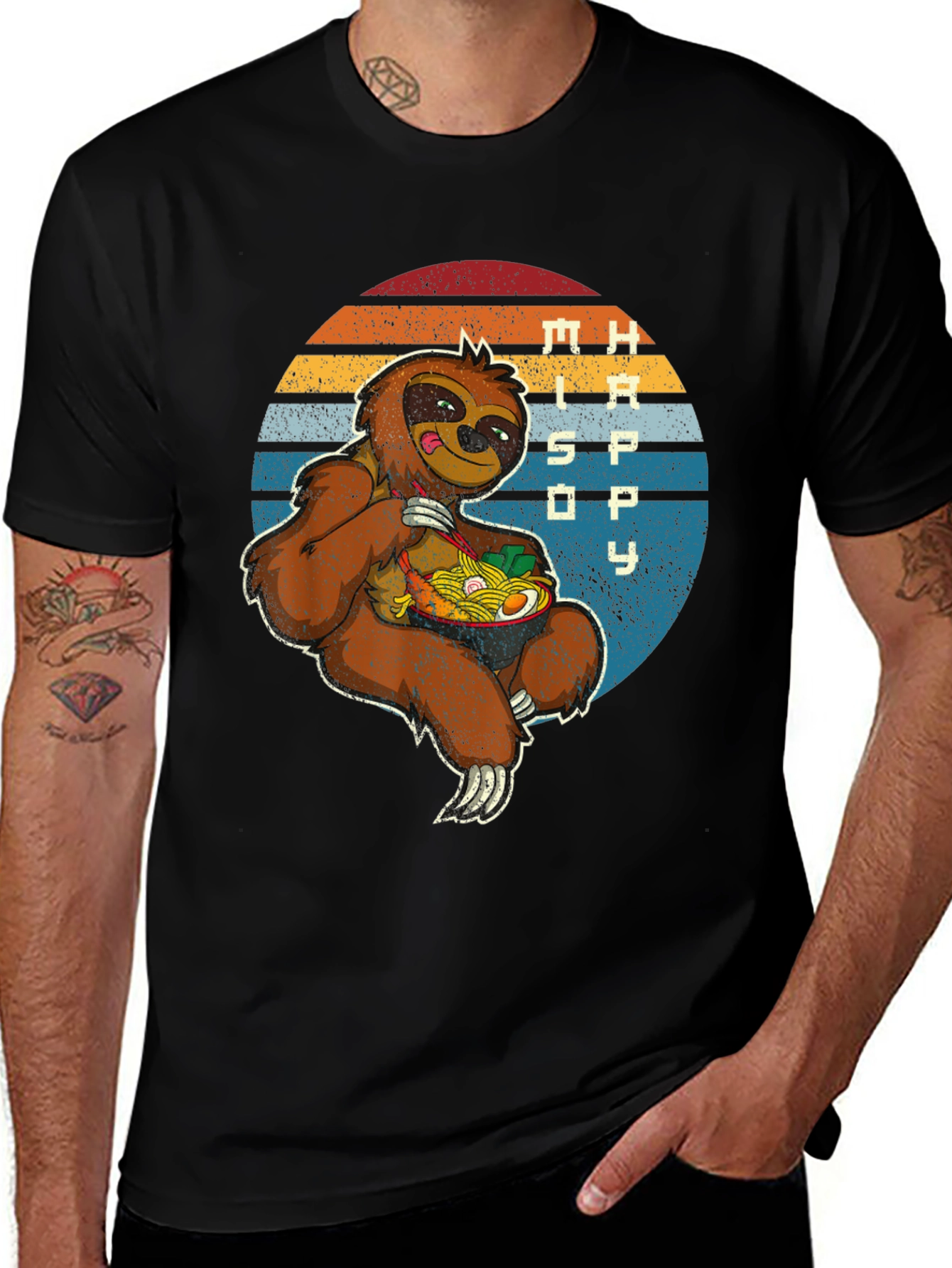 Sloth Ramen Graphic Tee - Chill & Hungry